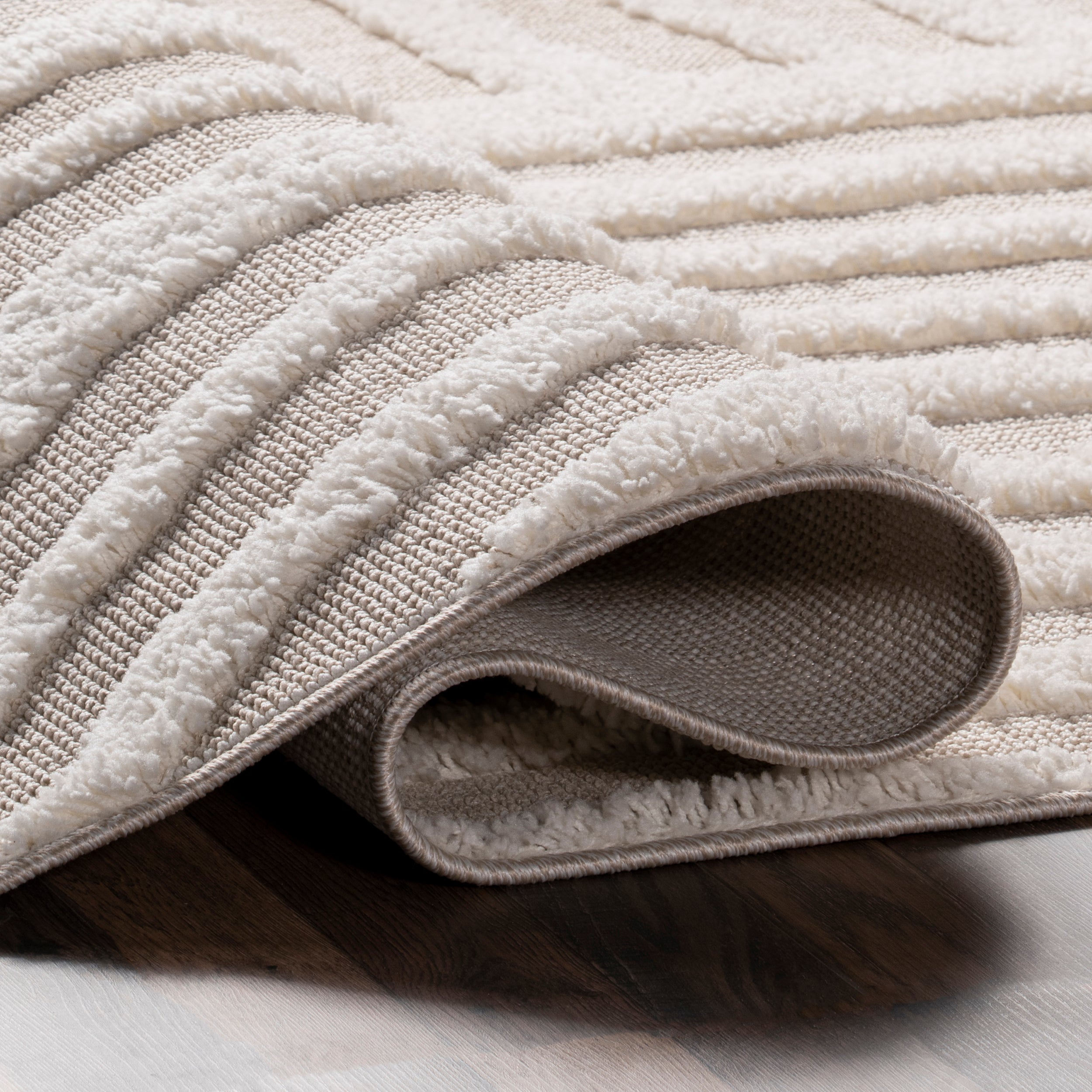 Ianthe Abstract Stripes High-Low Tasseled Area Rug - Image 4