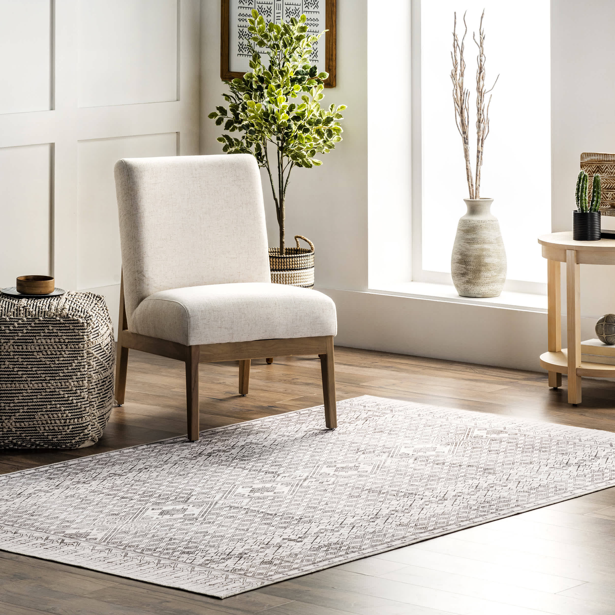 Kehlani Distressed Diamond Area Rug - Image 2