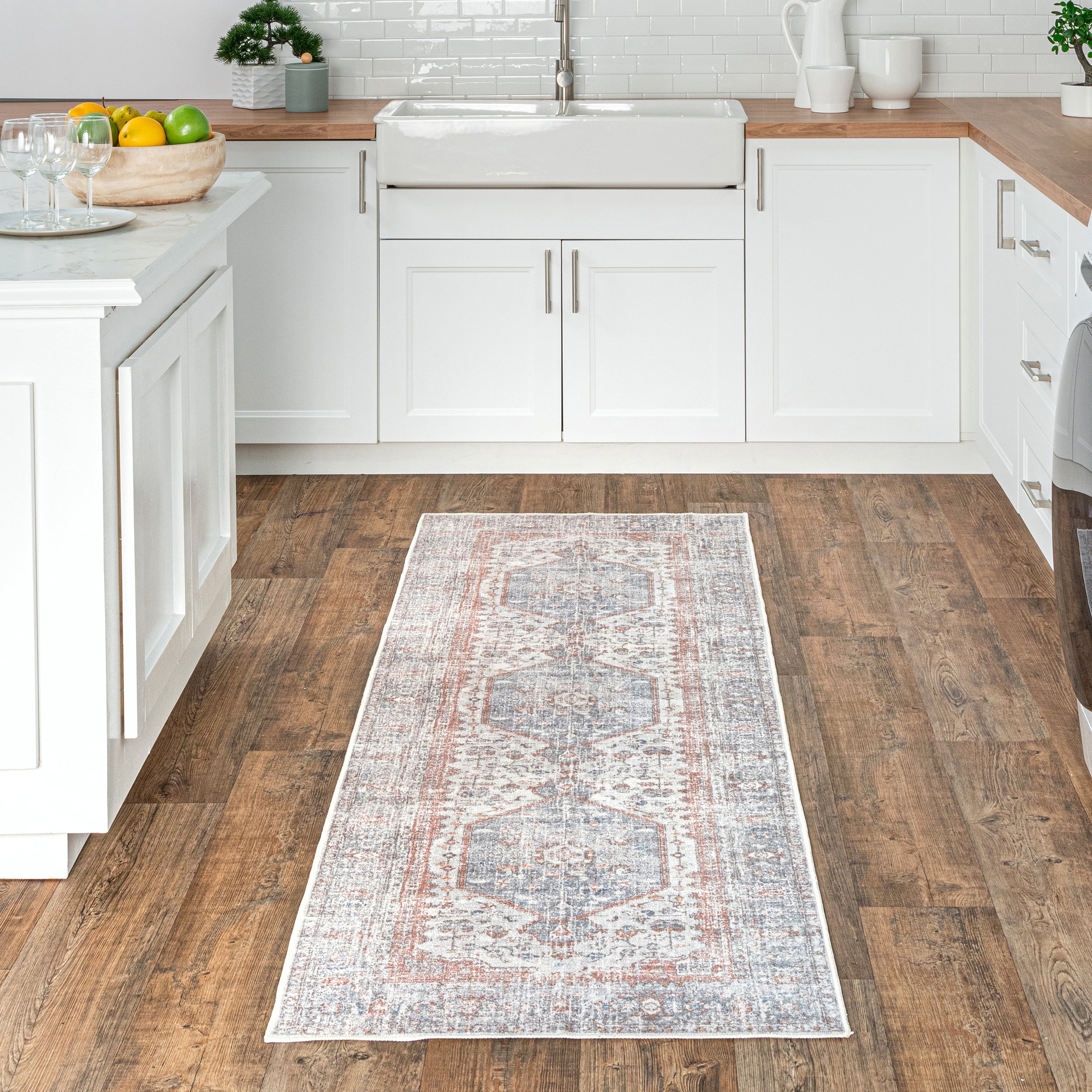 Jacquie Machine Washable Vintage Floral Area Rug - Image 24