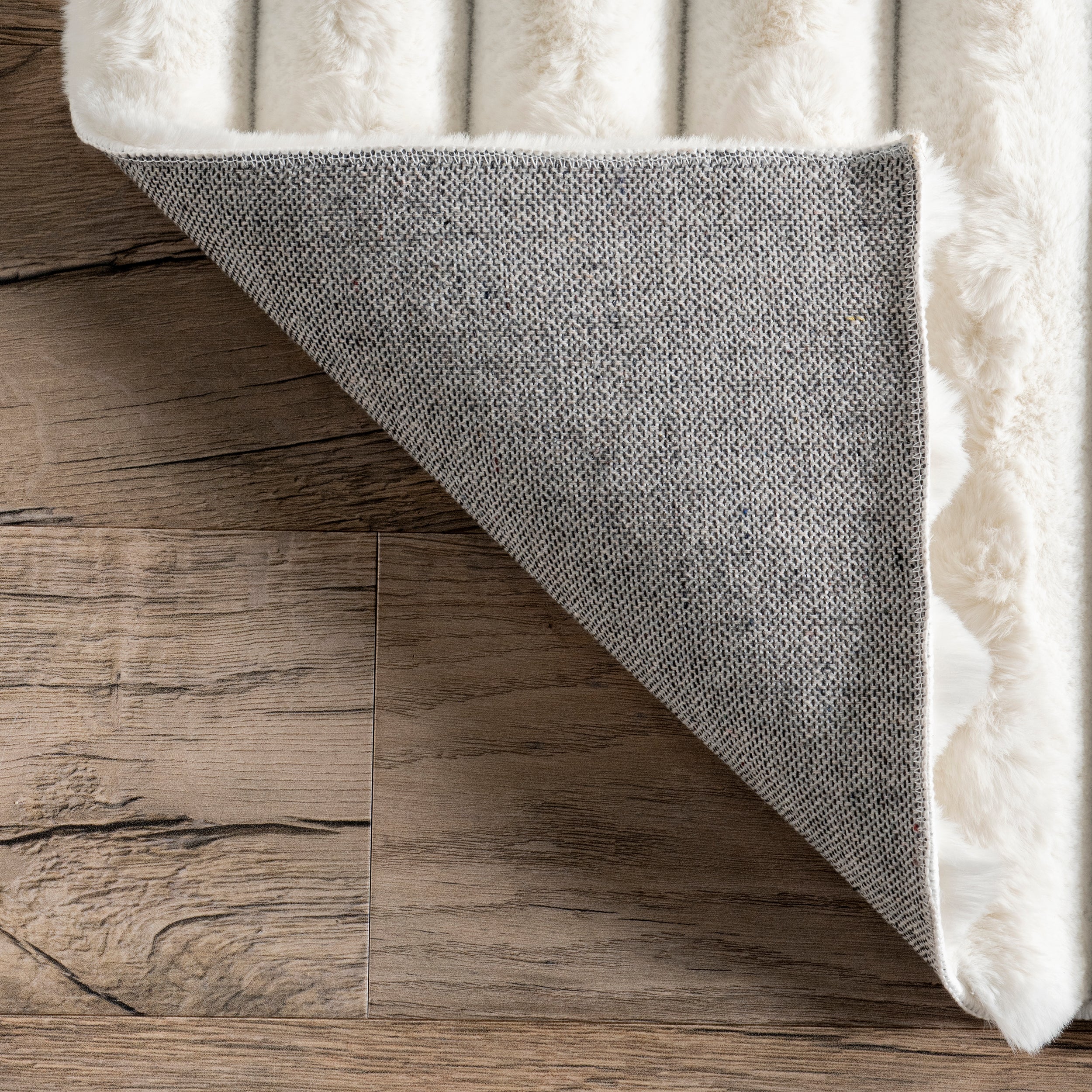 Kai Stripe Faux Rabbit Machine Washable Area Rug - Image 7