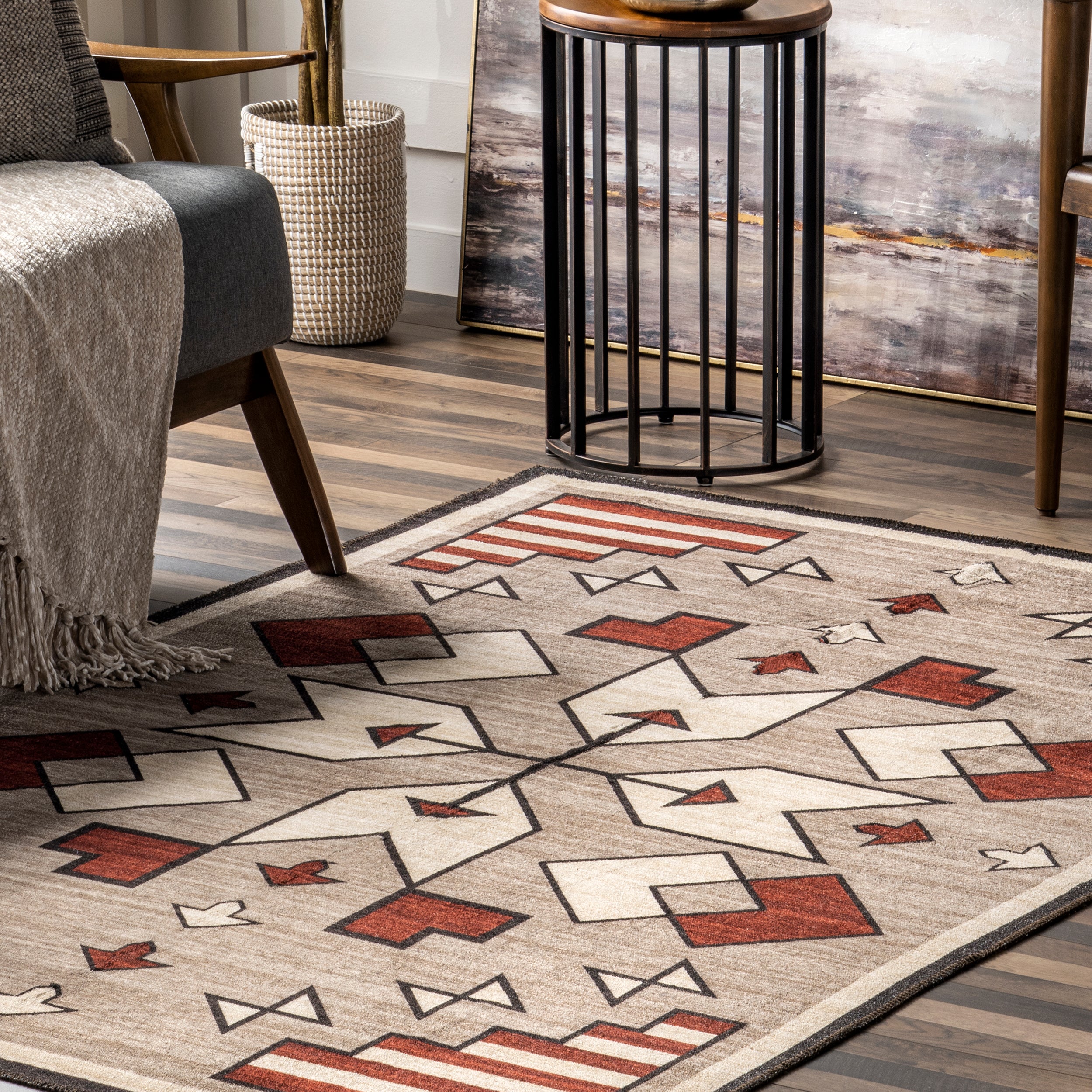 Petra Boho Arrows Machine Washable Area Rug - Image 18