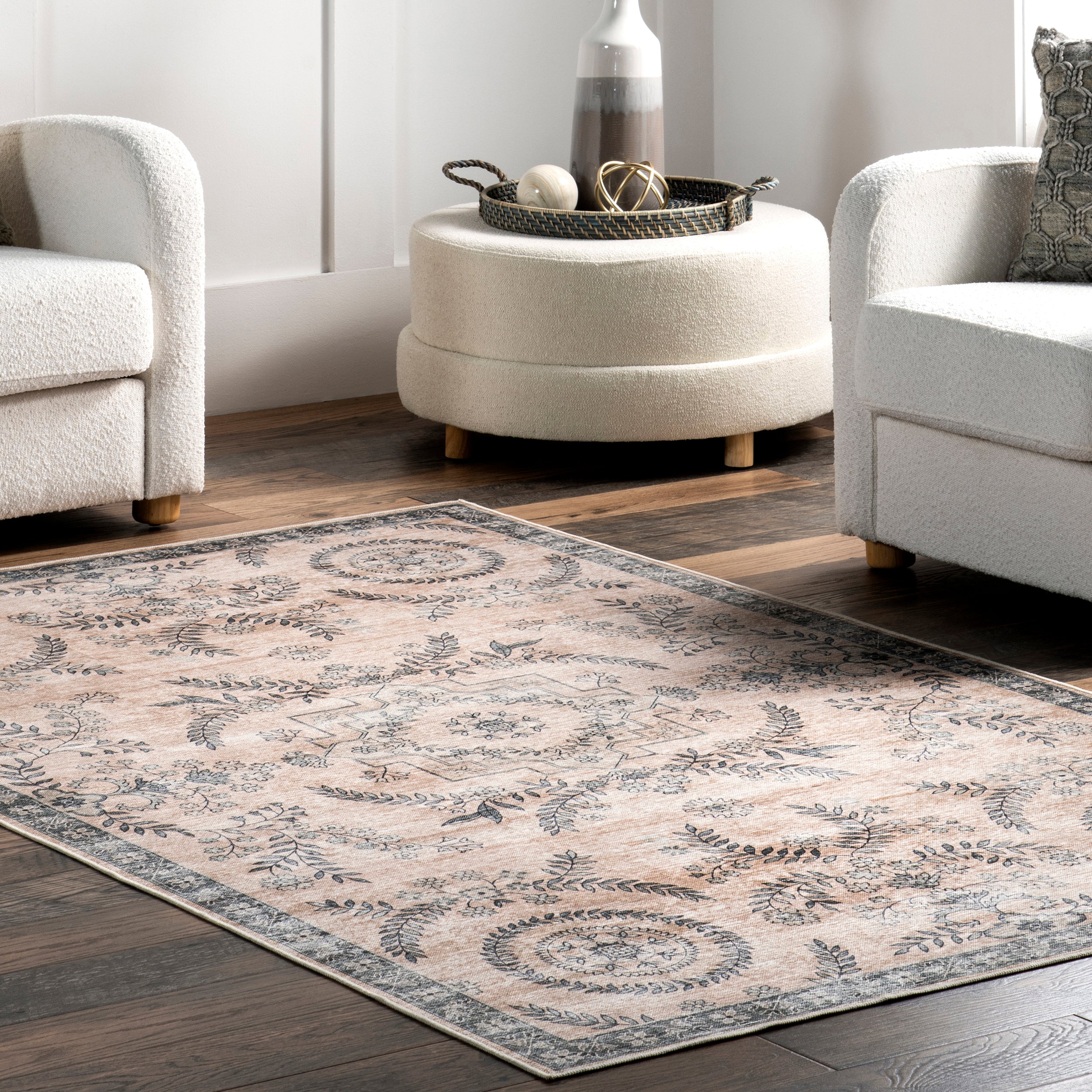 Kirsi Vintage Medallions Machine Washable Area Rug - Image 18
