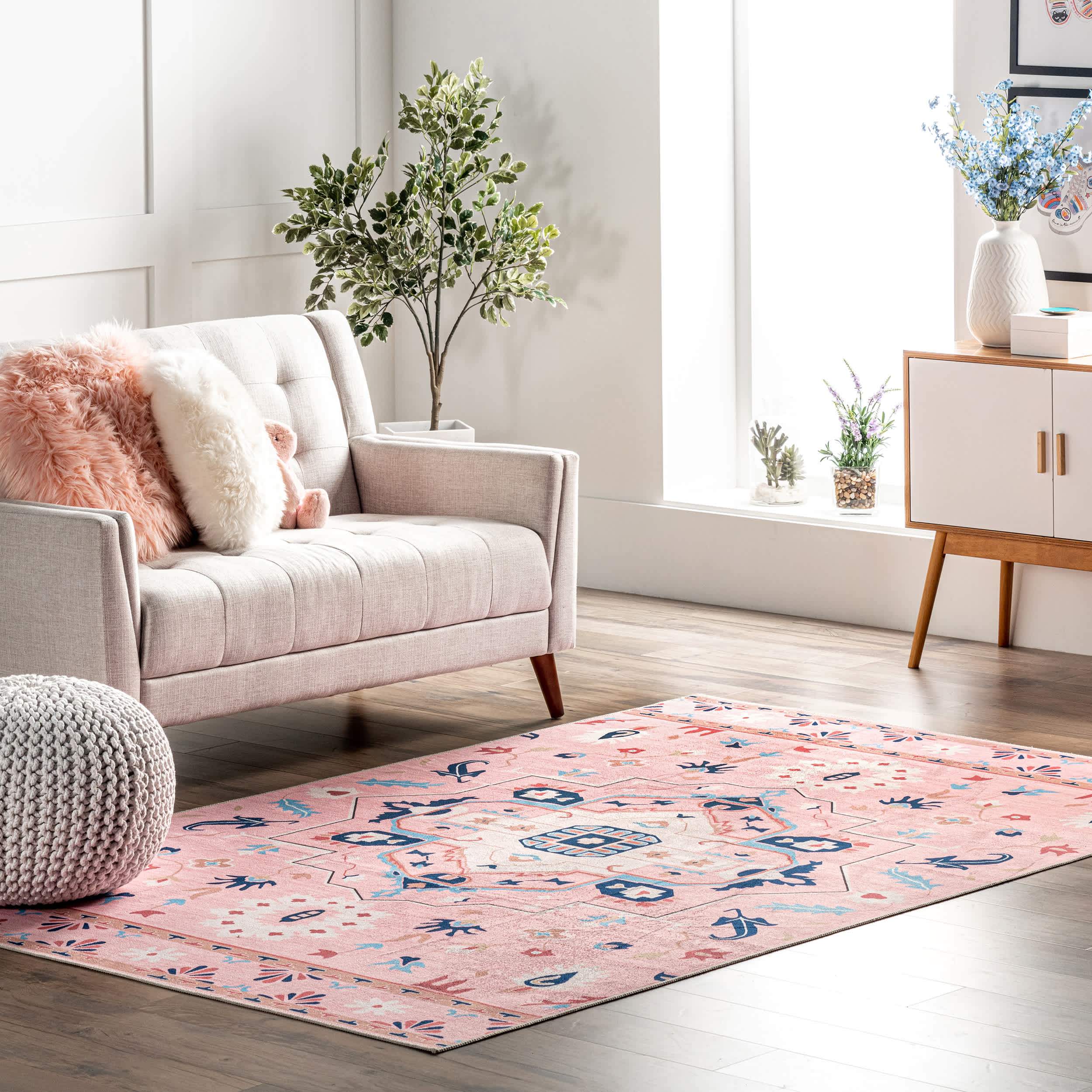 Roxanna Machine Washable Boho Floral Area Rug - Image 2