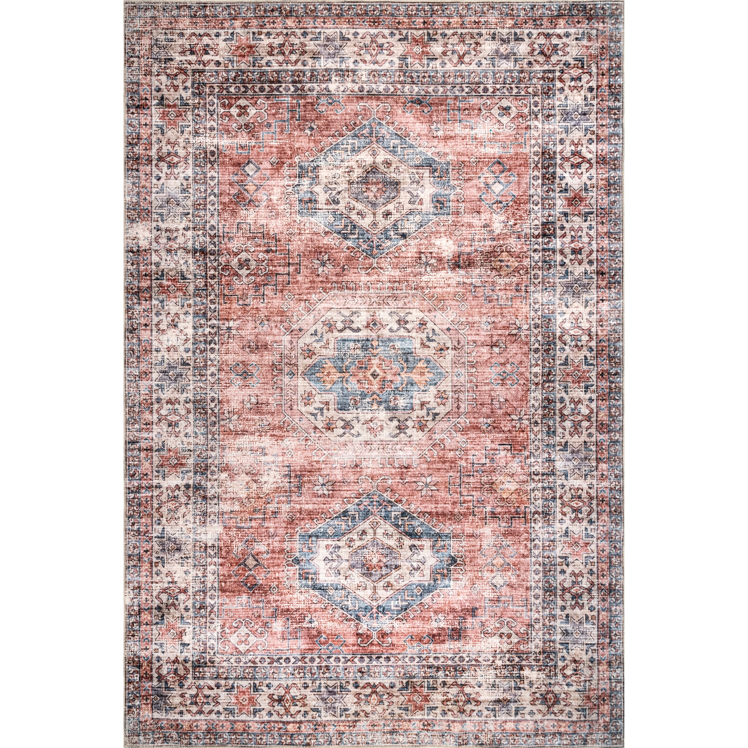 Desna Machine Washable Faded Vintage Area Rug