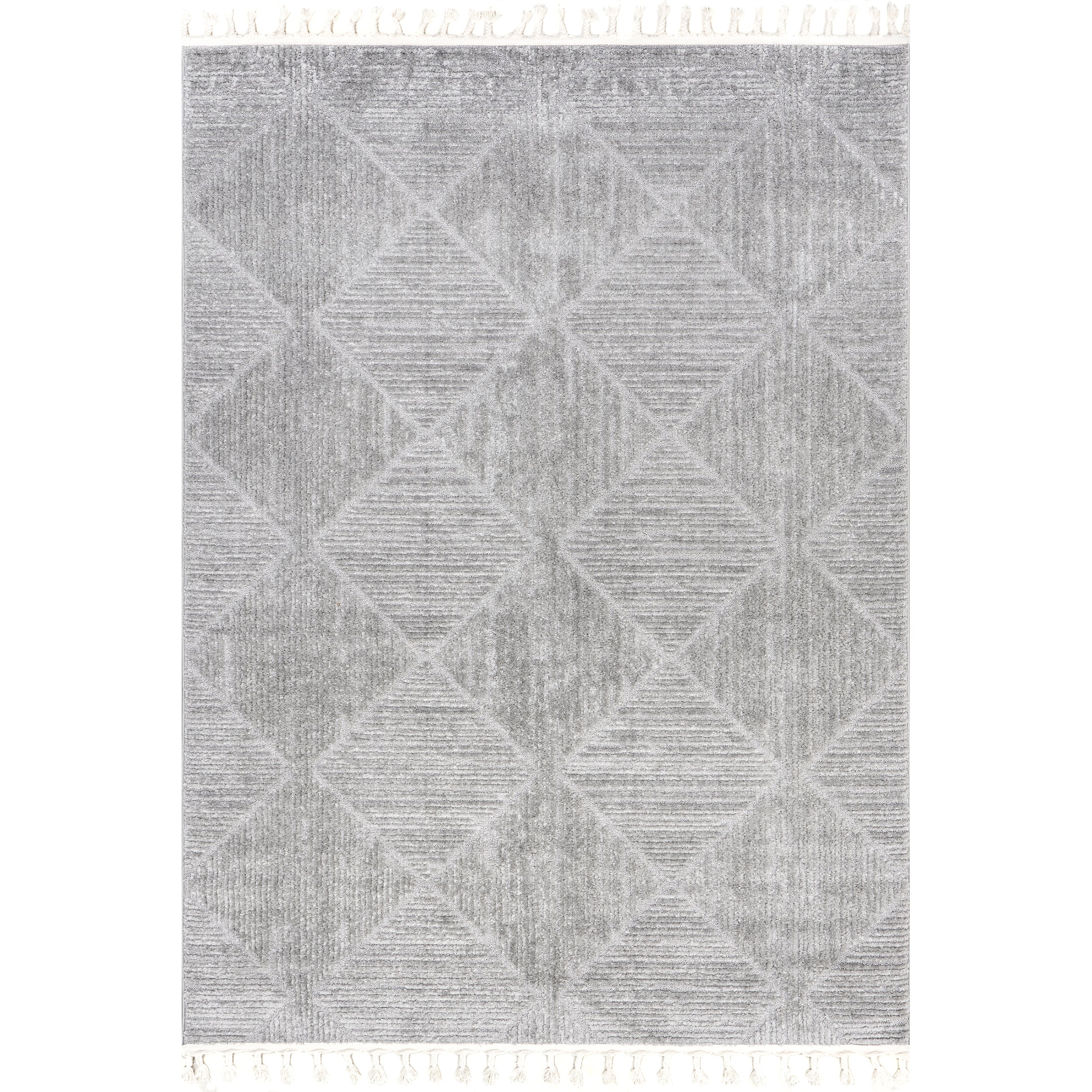 Kerry Textured Geometric Tasseled Area Rug - Image 11