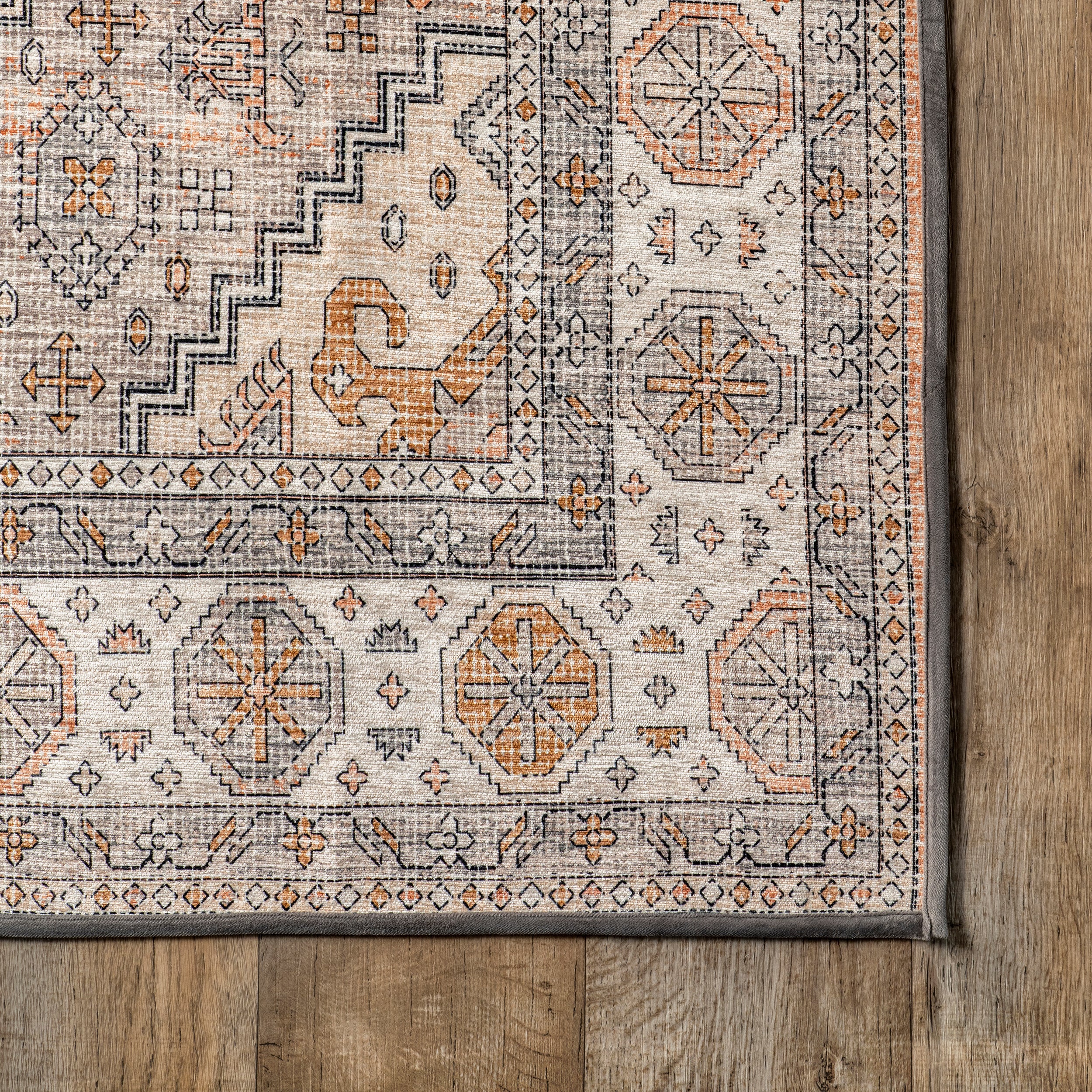 Kesia Vintage Bordered Machine Washable Area Rug - Image 5