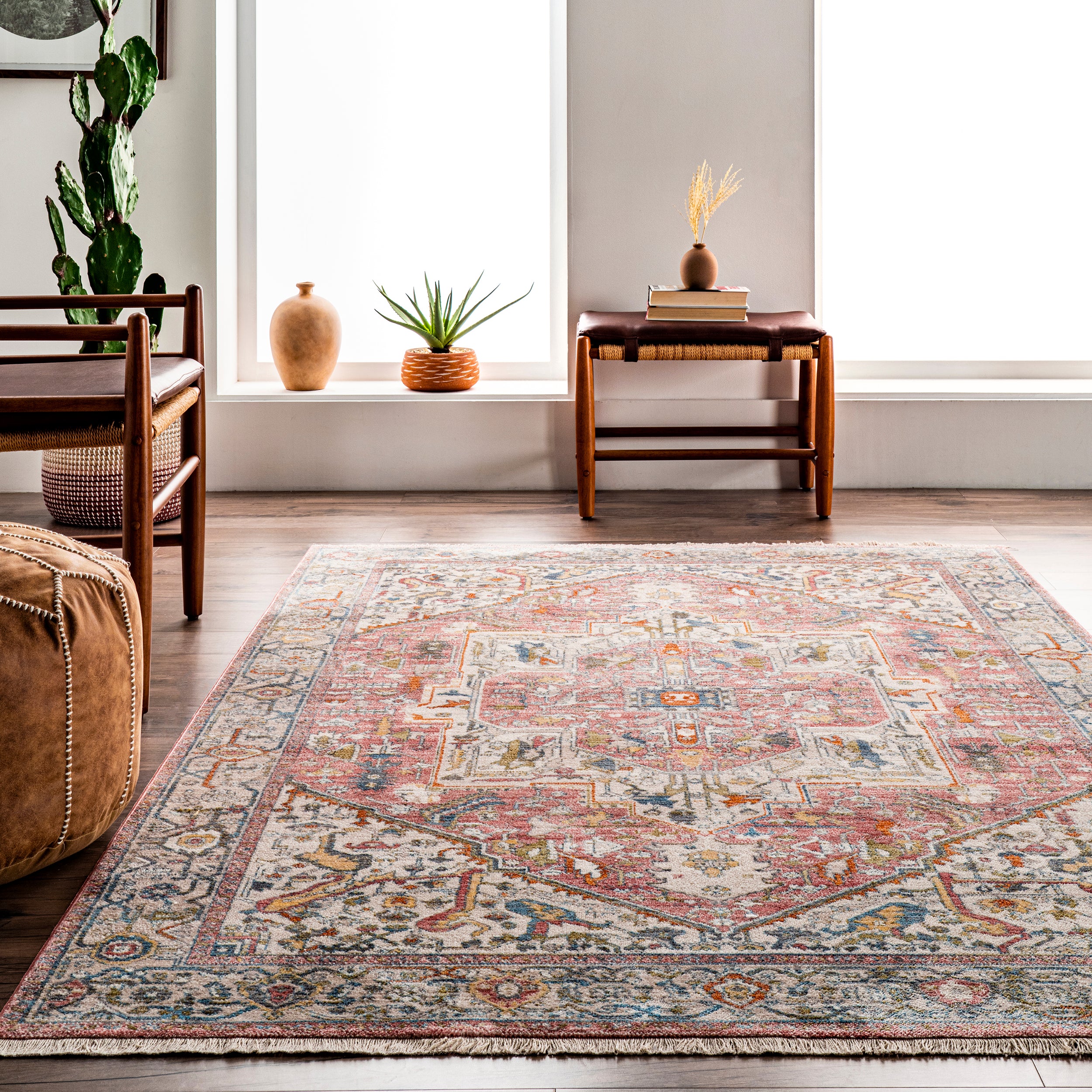 Harriet Vintage Medallion Fringe Area Rug - Image 30
