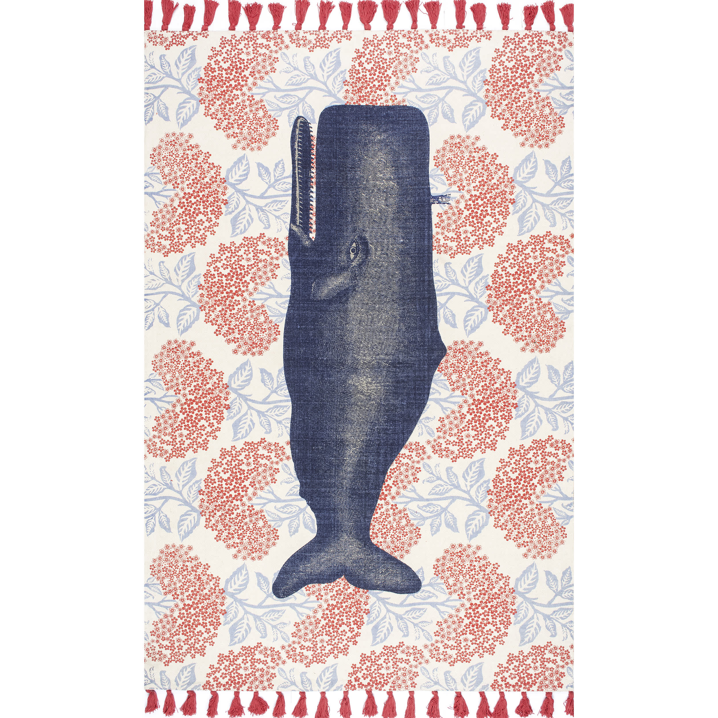 Thomas Paul Flatweave Cotton Whale Area Rug