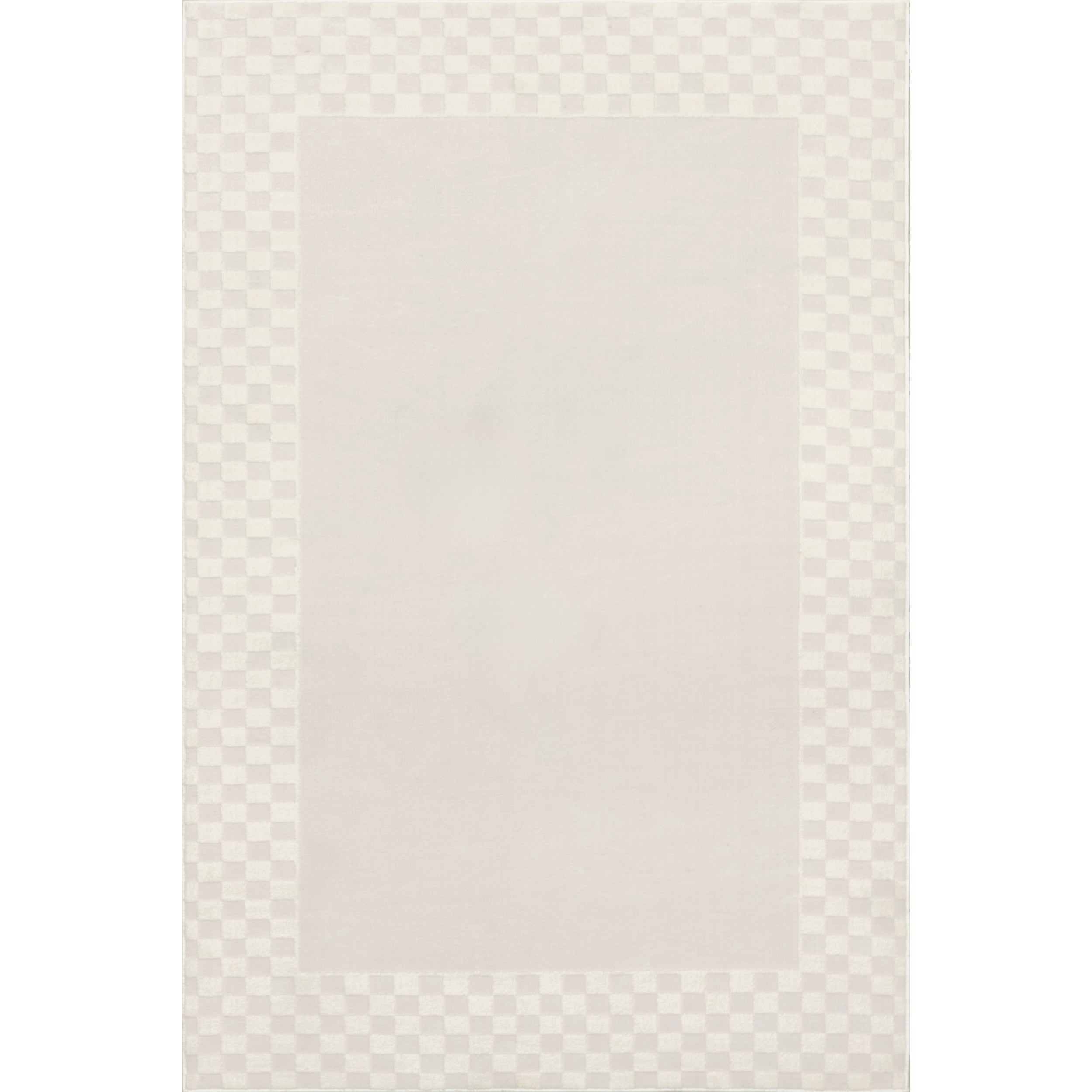 Kalina High-Low Checkered Bordered Area Rug