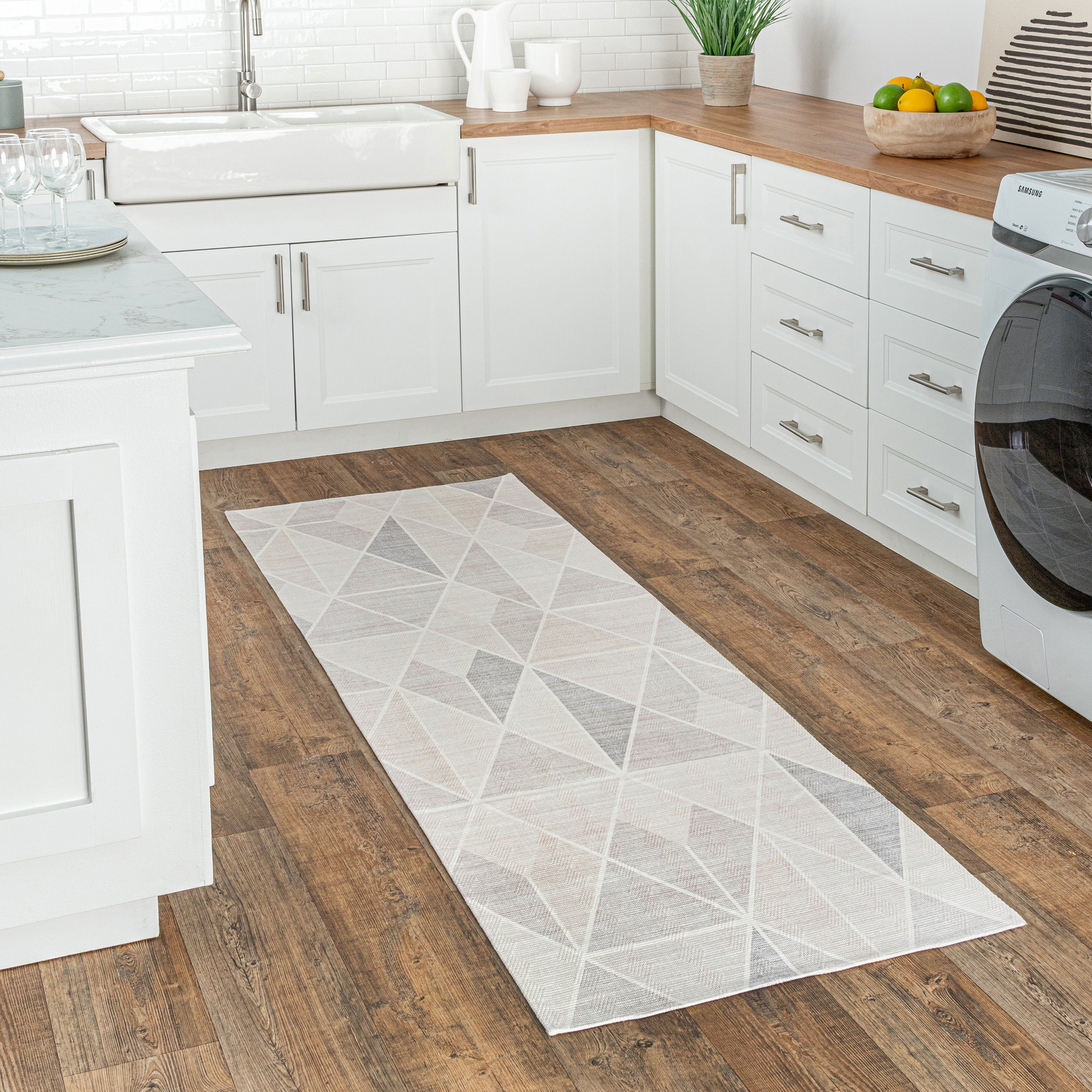 Marielle Diamond Tiles Machine Washable Area Rug - Image 10