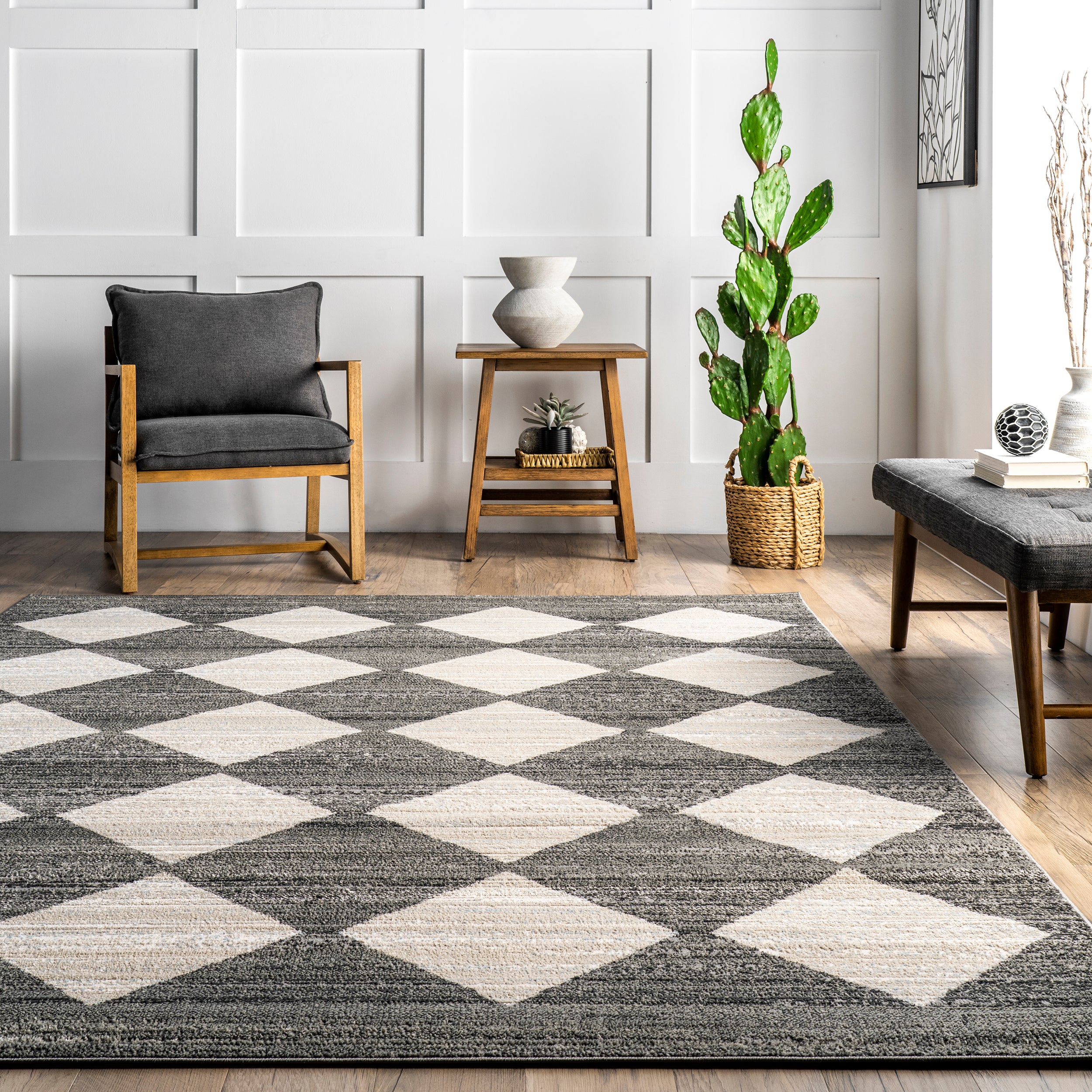 Gianna Contemporary Geometric Checker Tile Area Rug - Image 8