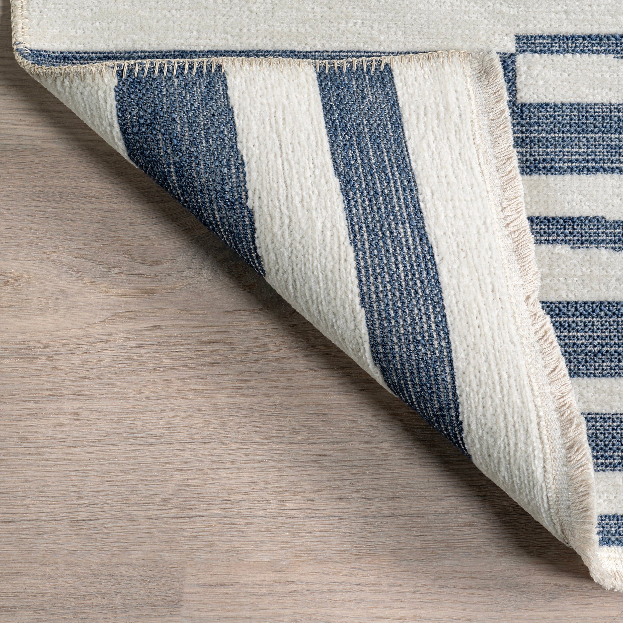 Kelcey Abstract Striped Machine Washable Area Rug - Image 7