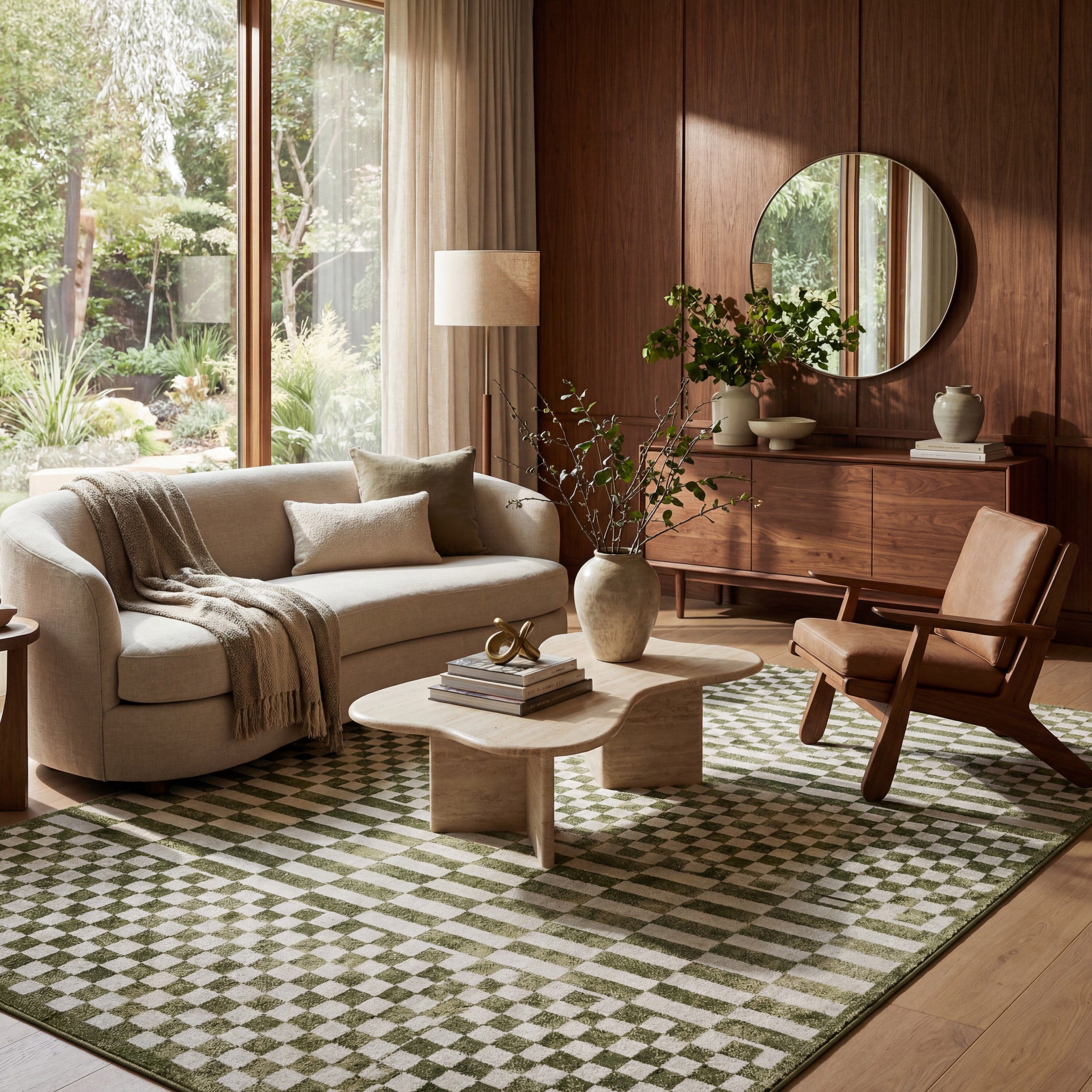 Nikita Faded Geometric Machine Washable Area Rug - Image 21
