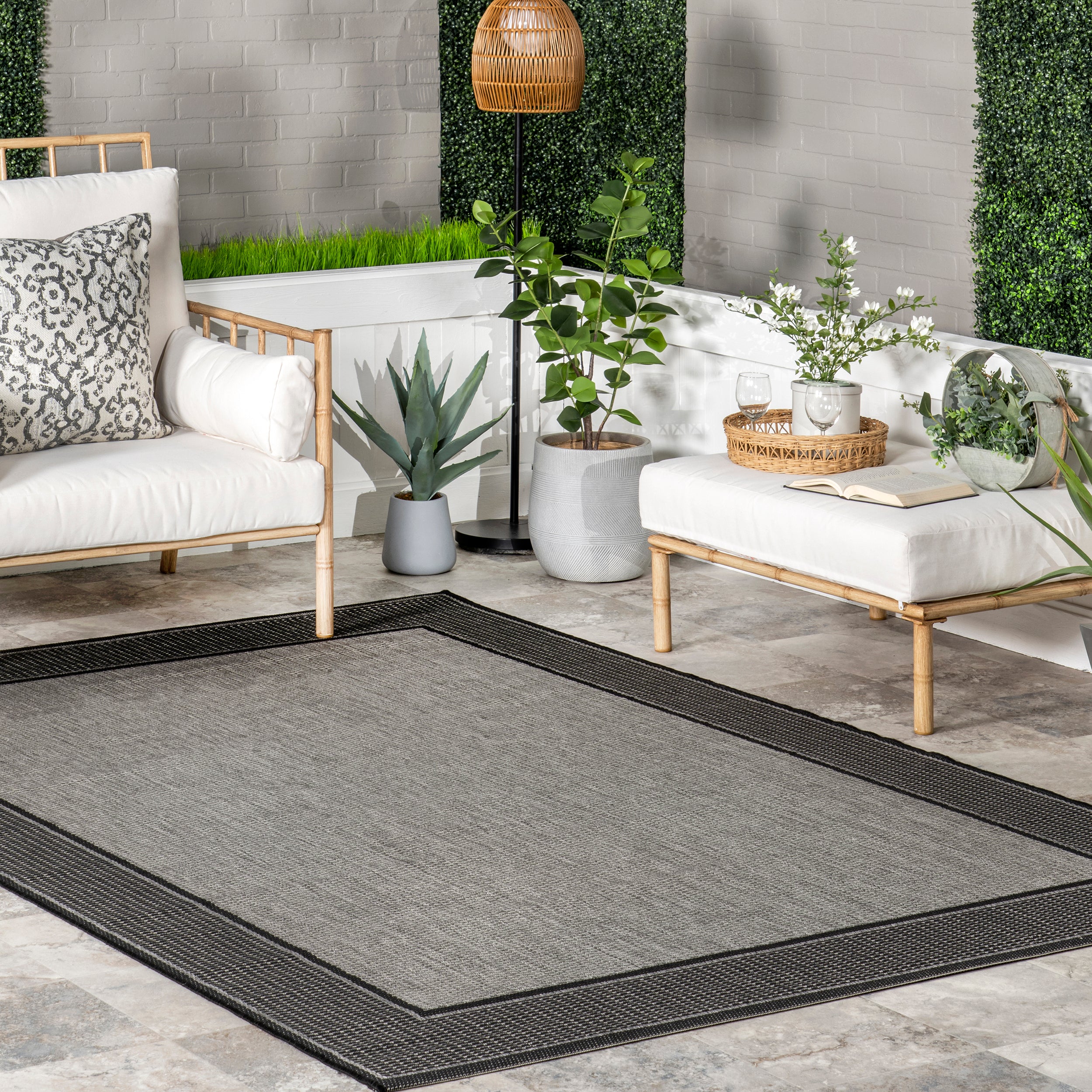 Gris Contemporary Indoor/Outdoor Area Rug - Image 2