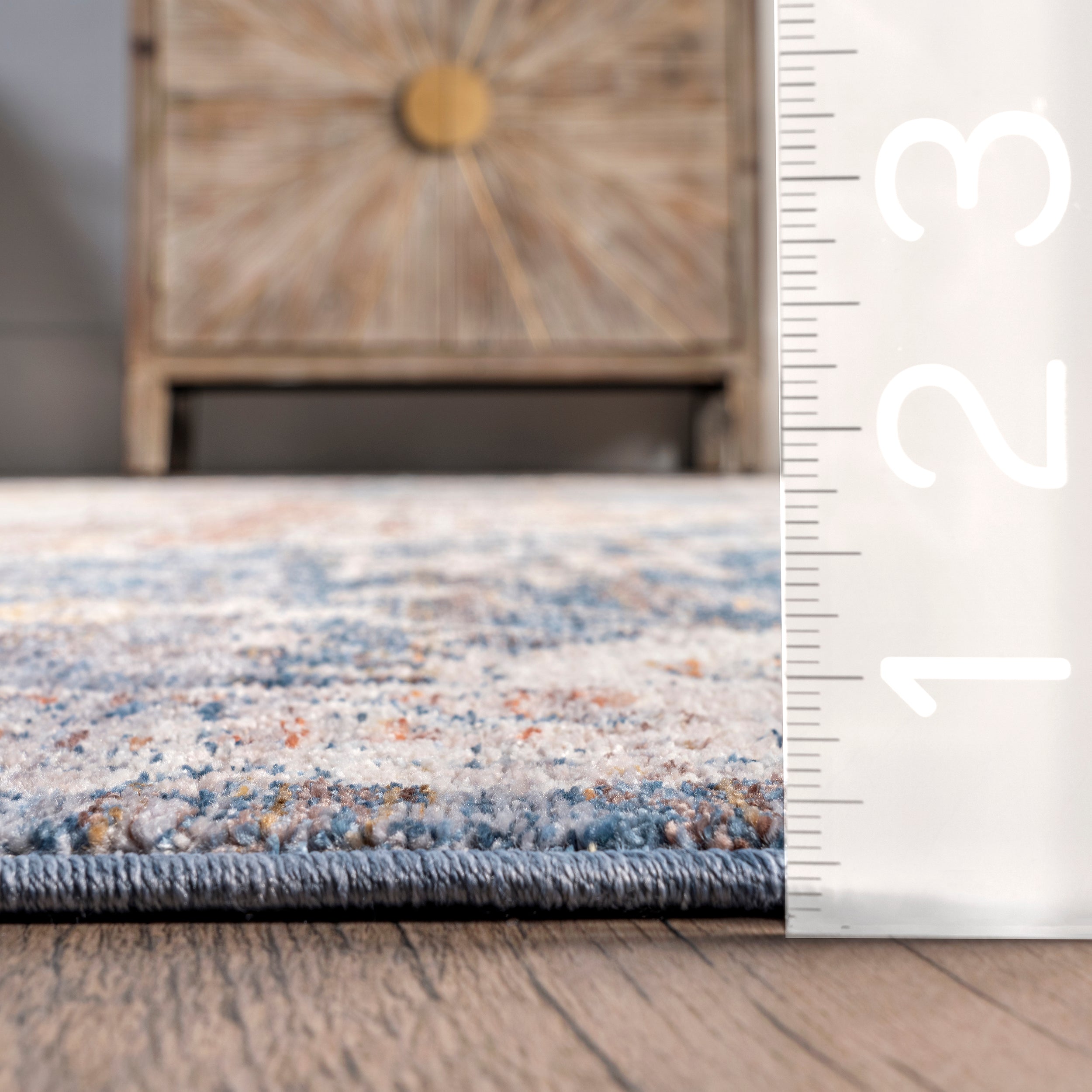 Addison Transitional Faded Medallion Fringe Area Rug - Image 3