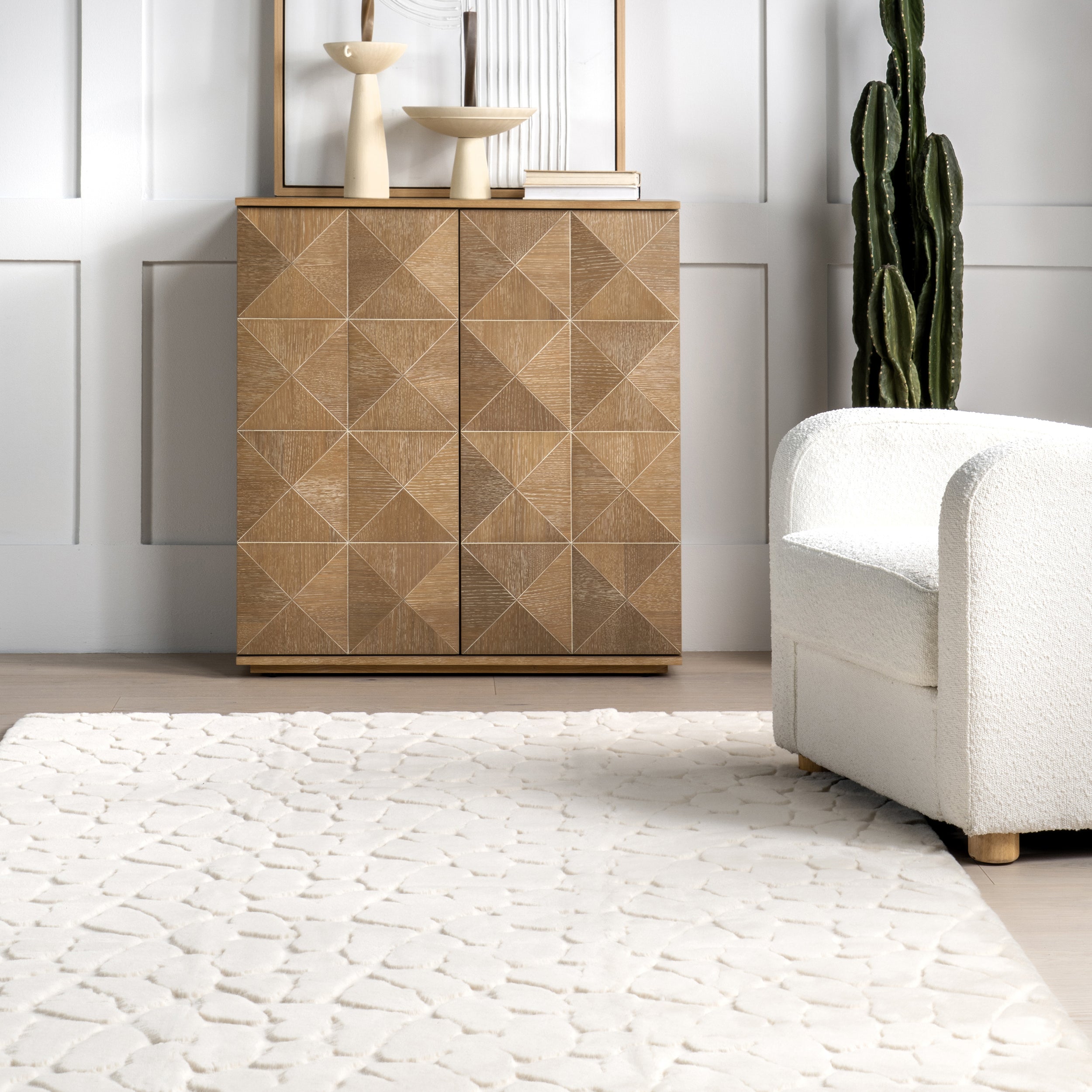 Leni Plush Cloud Geometric Machine Washable Ara Rug - Image 8