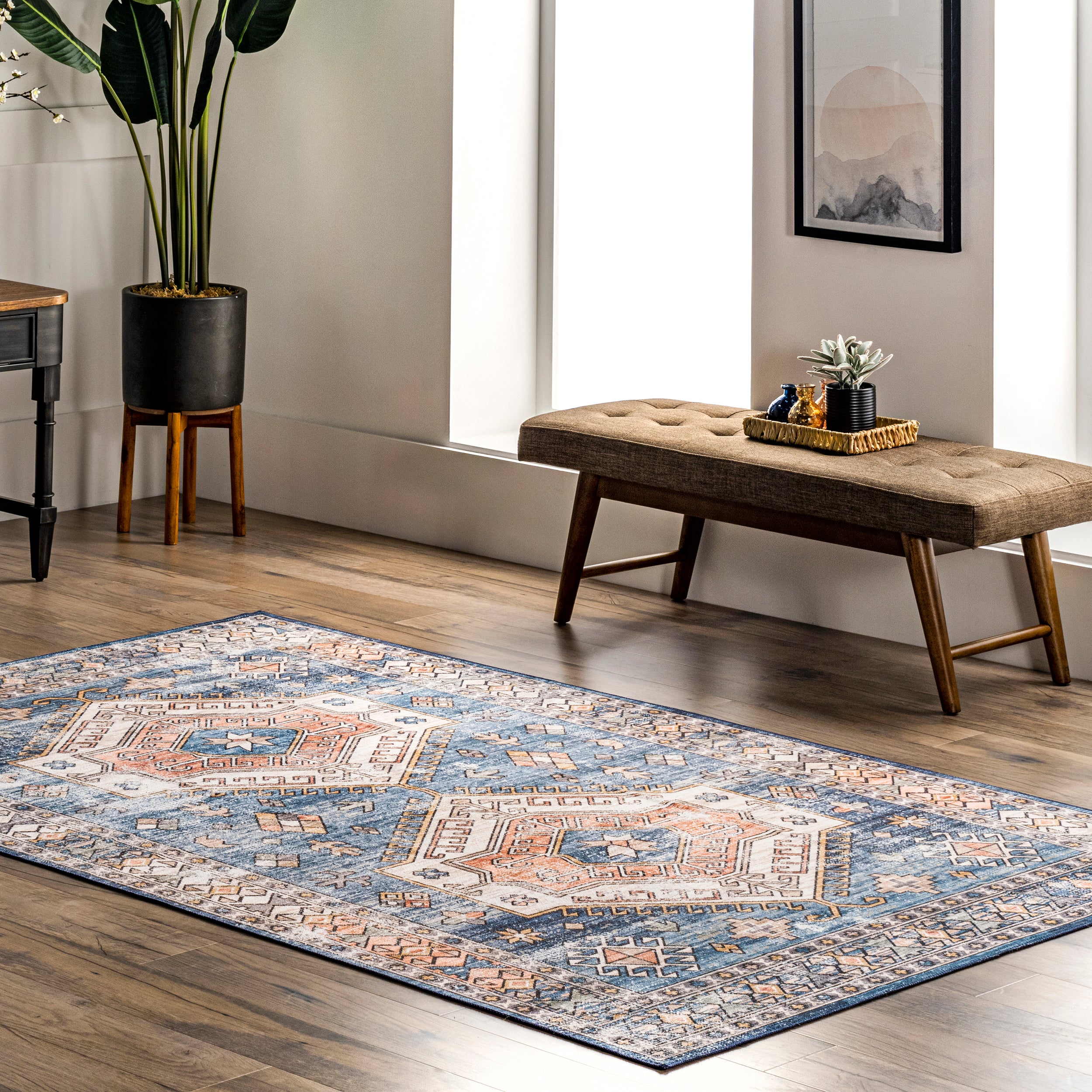 Mae Tribal Motif Machine Washable Area Rug - Image 26