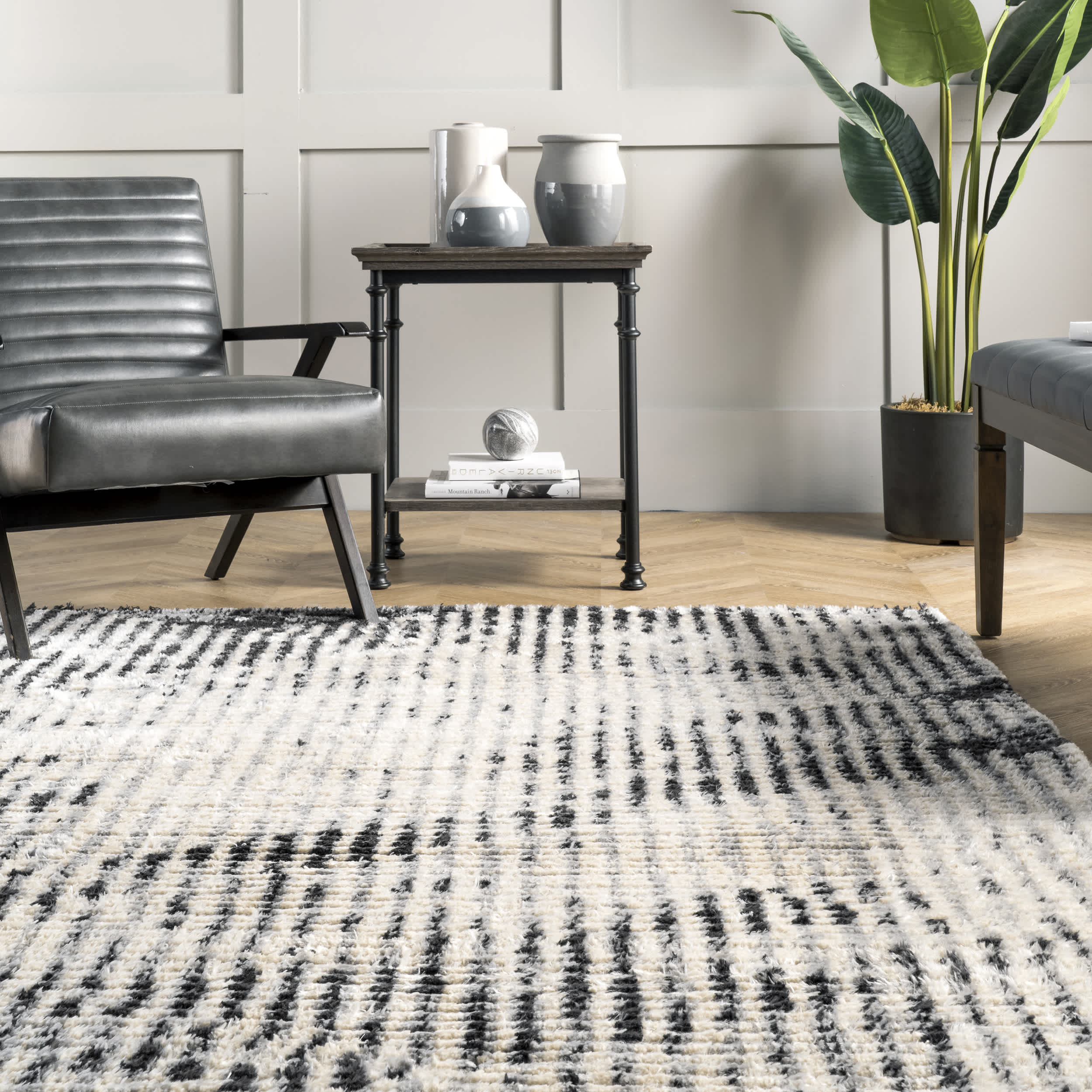 Mandi Soft Shag Abstract Fringe Area Rug - Image 8