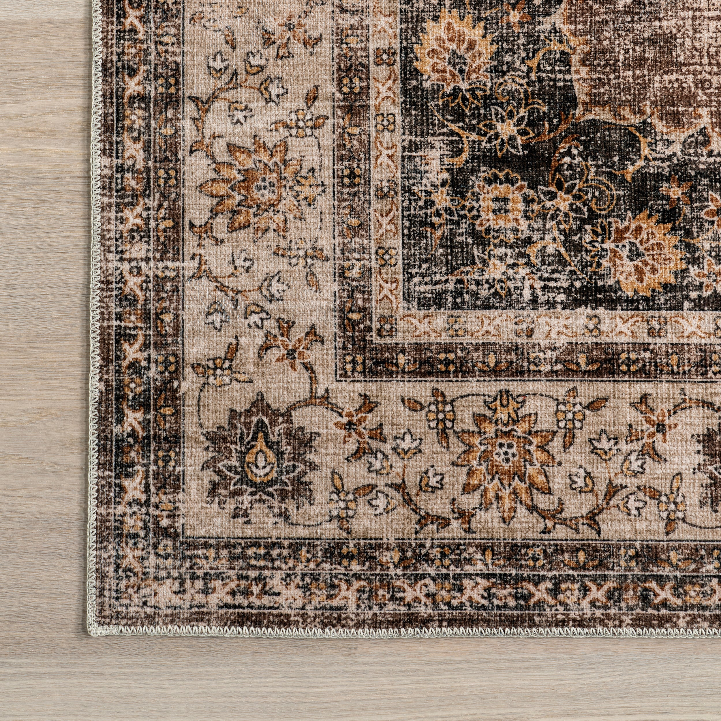 Rosewood Vintage Machine Washable Area Rug - Image 11