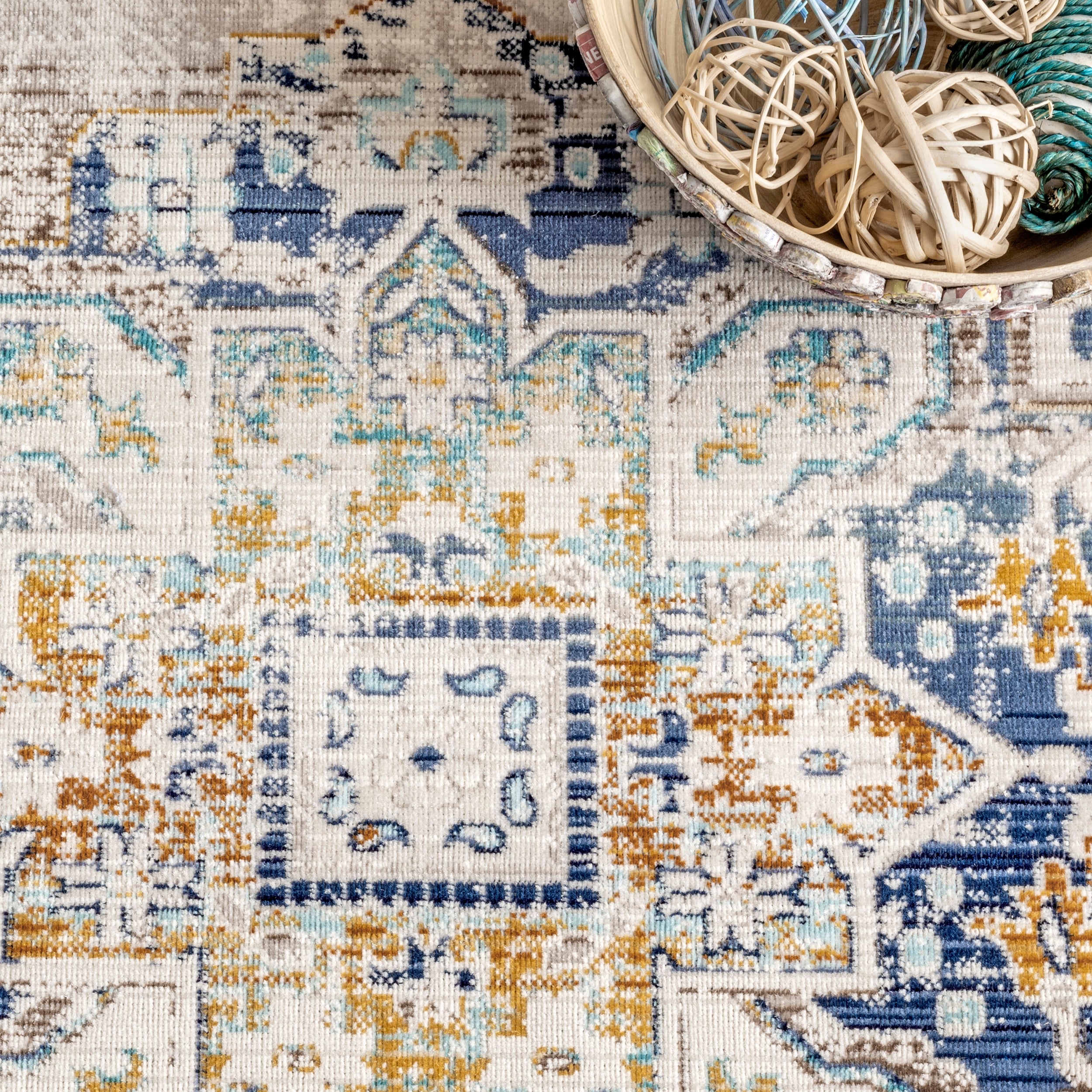 Ainsley Distressed Medallion Area Rug - Image 4