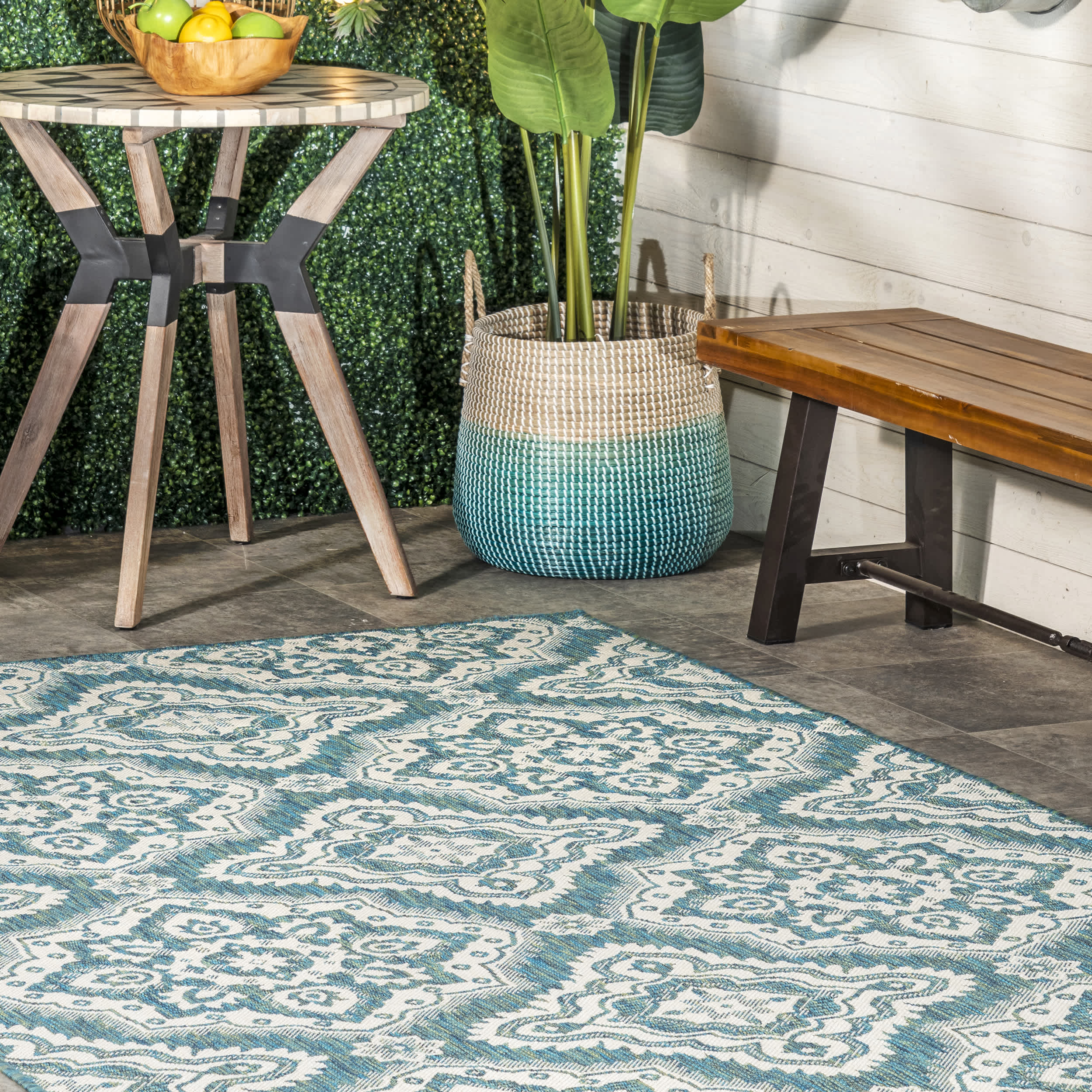 Arna Floral Indoor/Outdoor Area Rug - Image 9