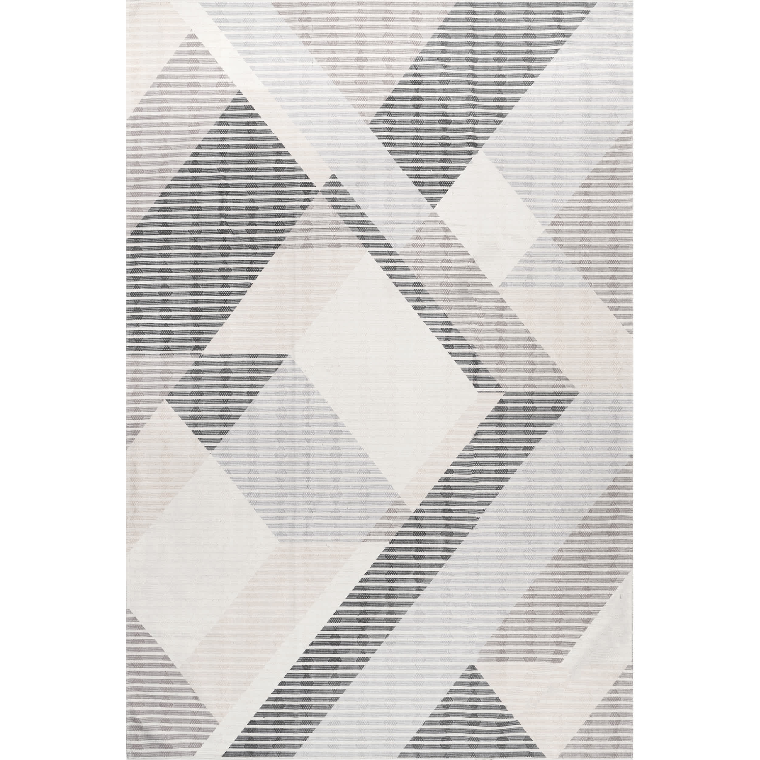 Pinstriped Abstract Washable Area Rug