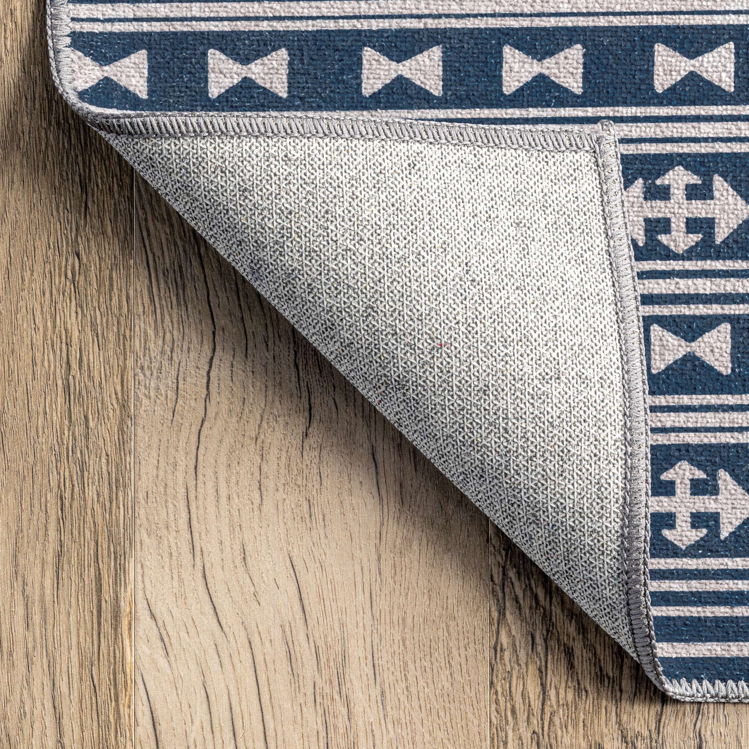 Joelle Machine Washable Tribal Geometirc Border Area Rug - Image 7