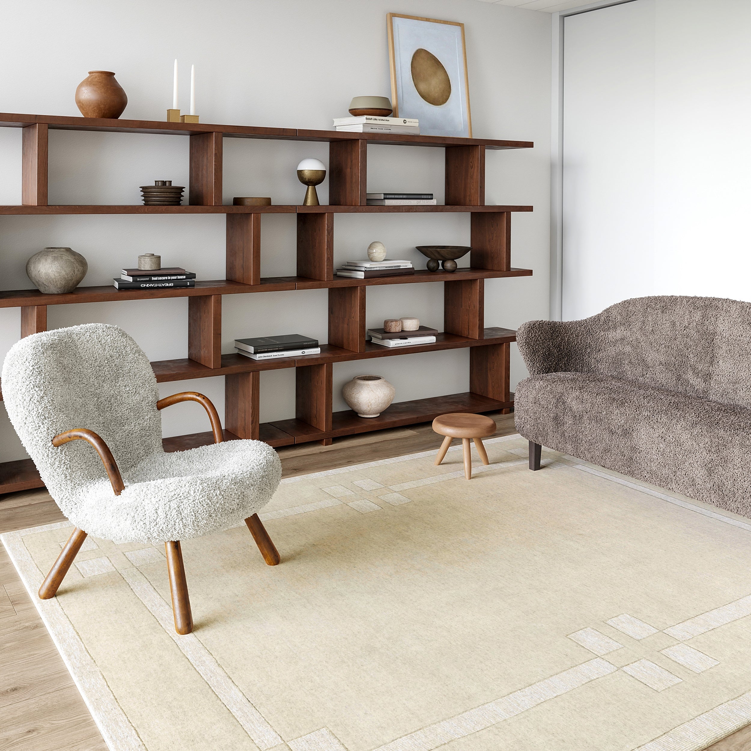 Rune Bordered Wool-Blend Area Rug - Image 2