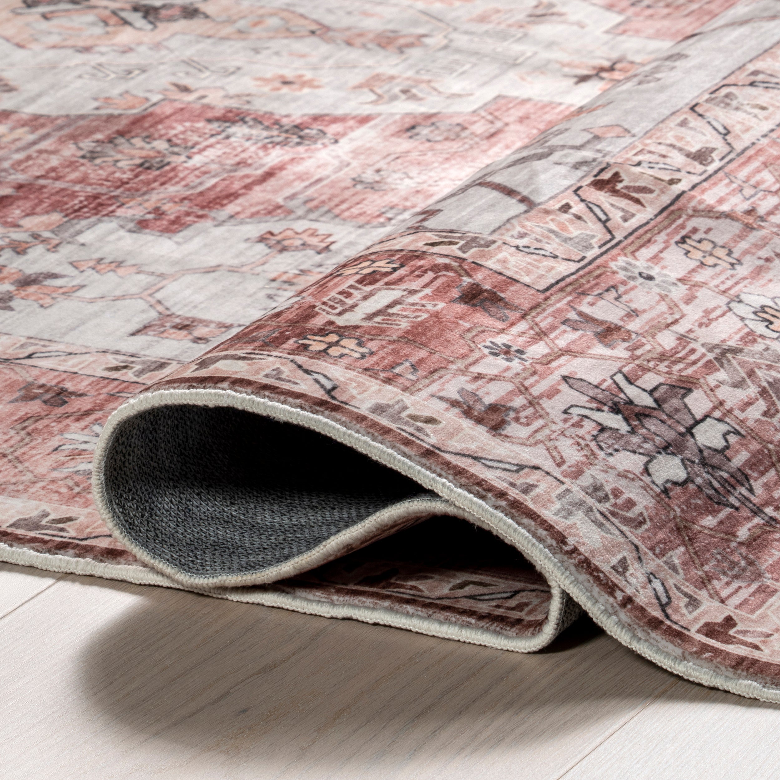 April Traditional Medallion Machine Washable Area Rug - Image 4