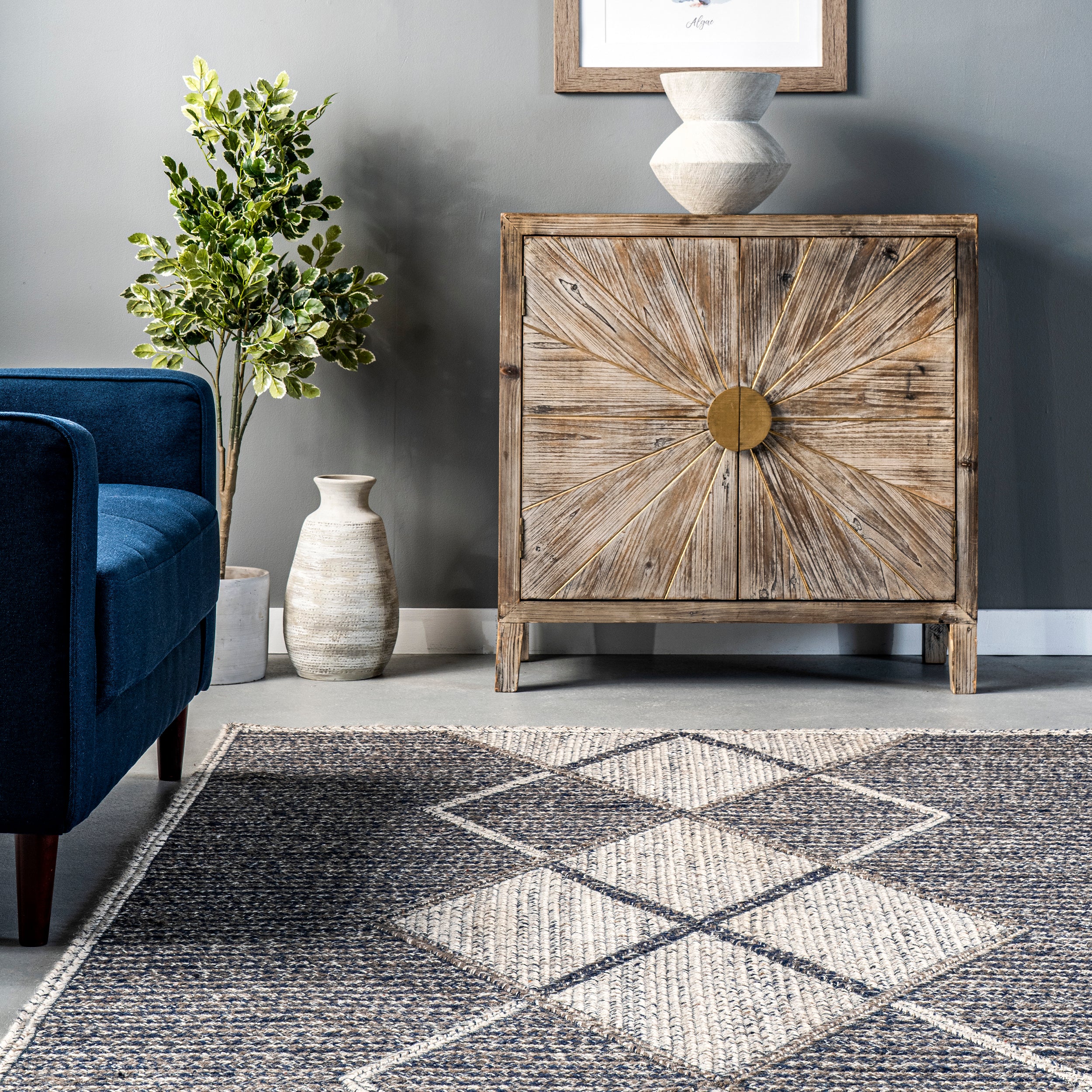 Adria Diamond Blended Jute Area Rug - Image 8