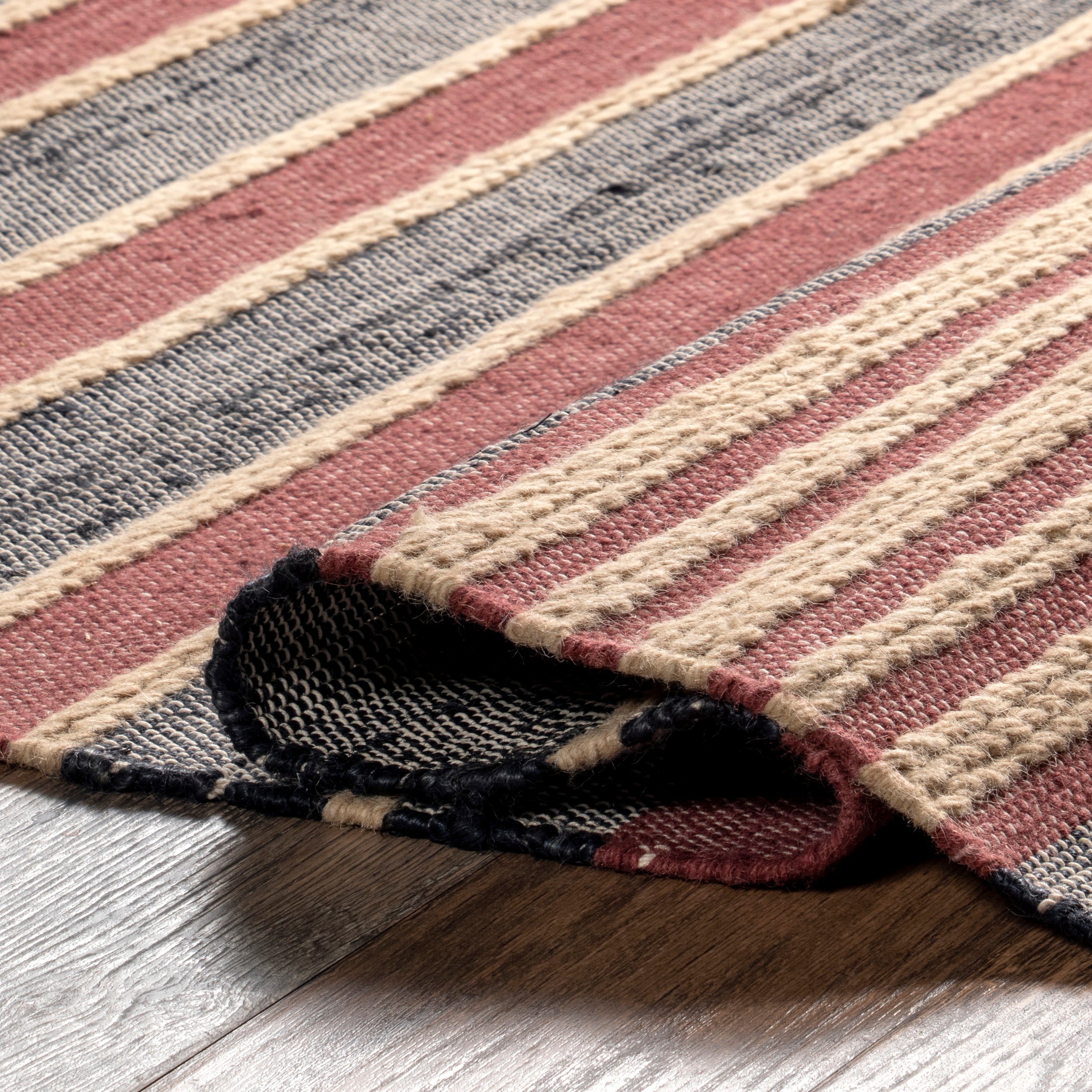 Wendi Striped Jute and Wool Area RUg - Image 4