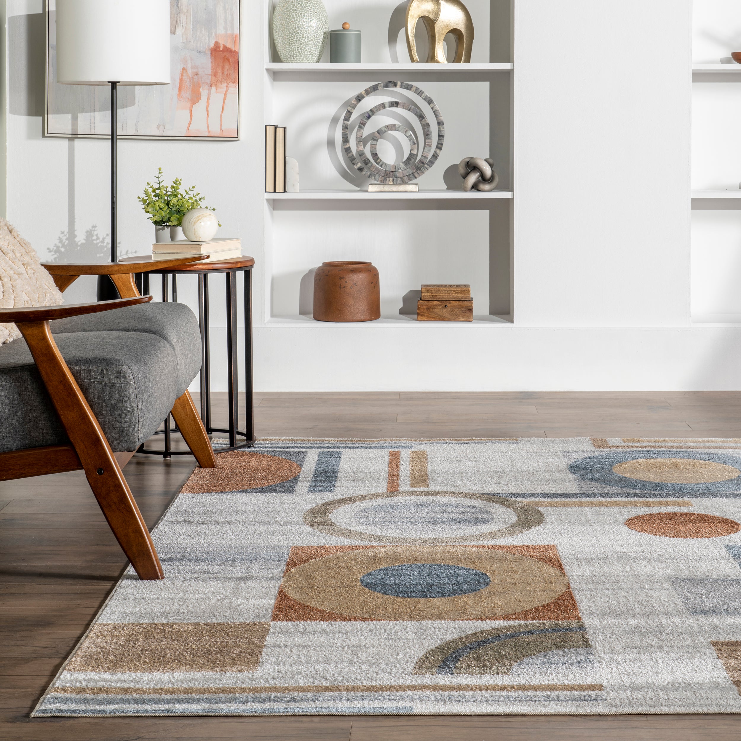 Brodee Abstract Retro Machine Washable Area Rug - Image 8