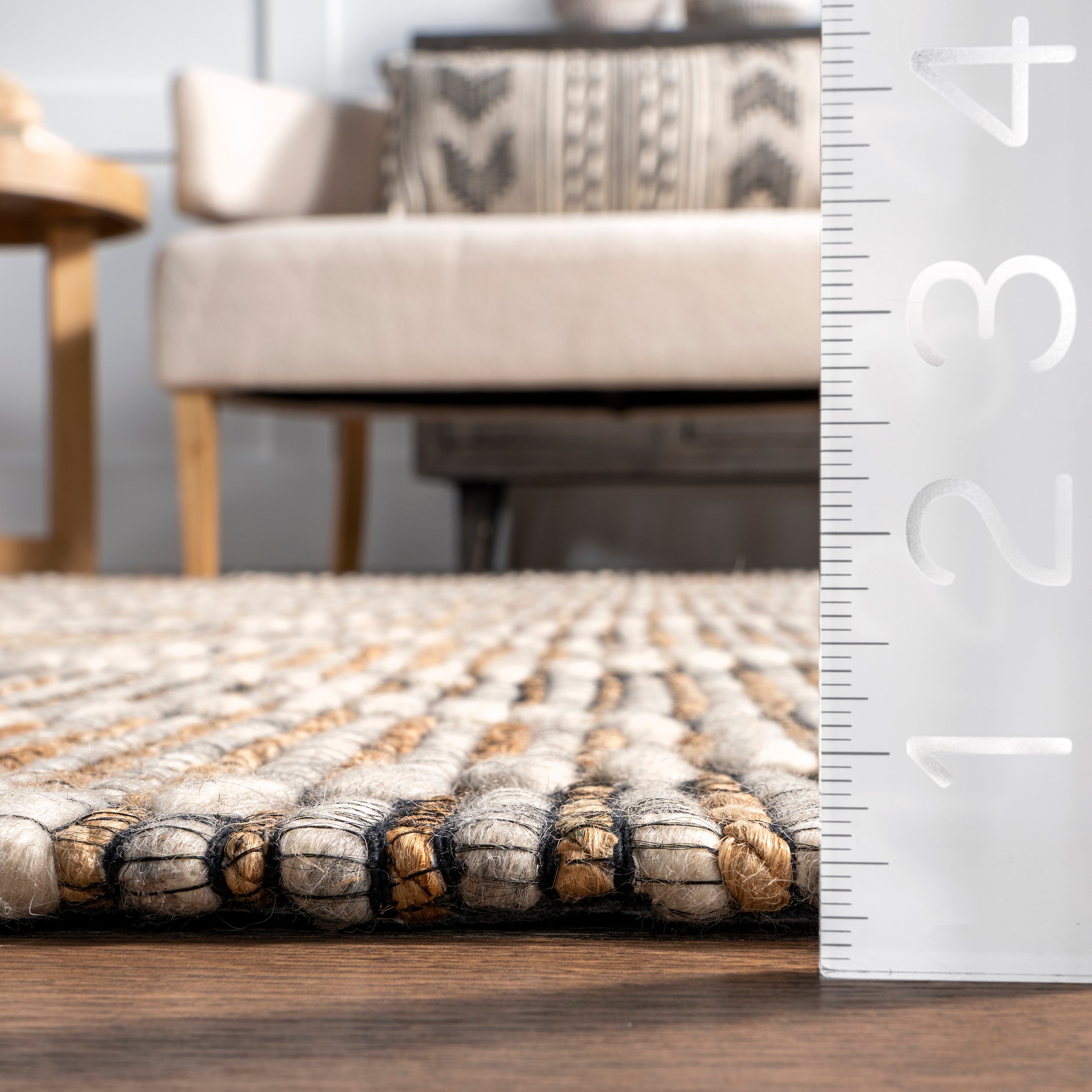 Leanne Geometric Jute and Wool Area Rug - Image 3