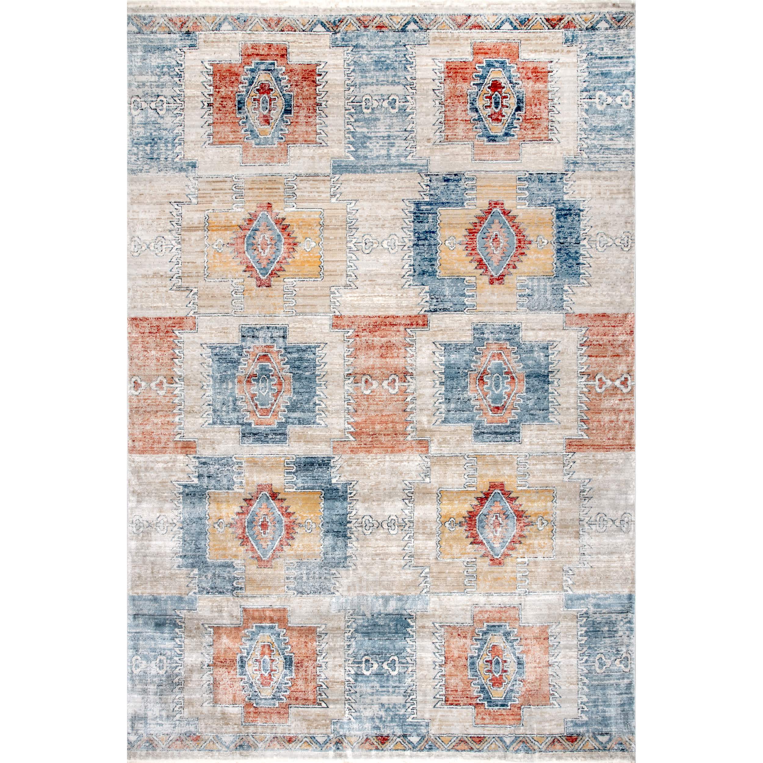 Kingsley Distressed Aztec Area Rug