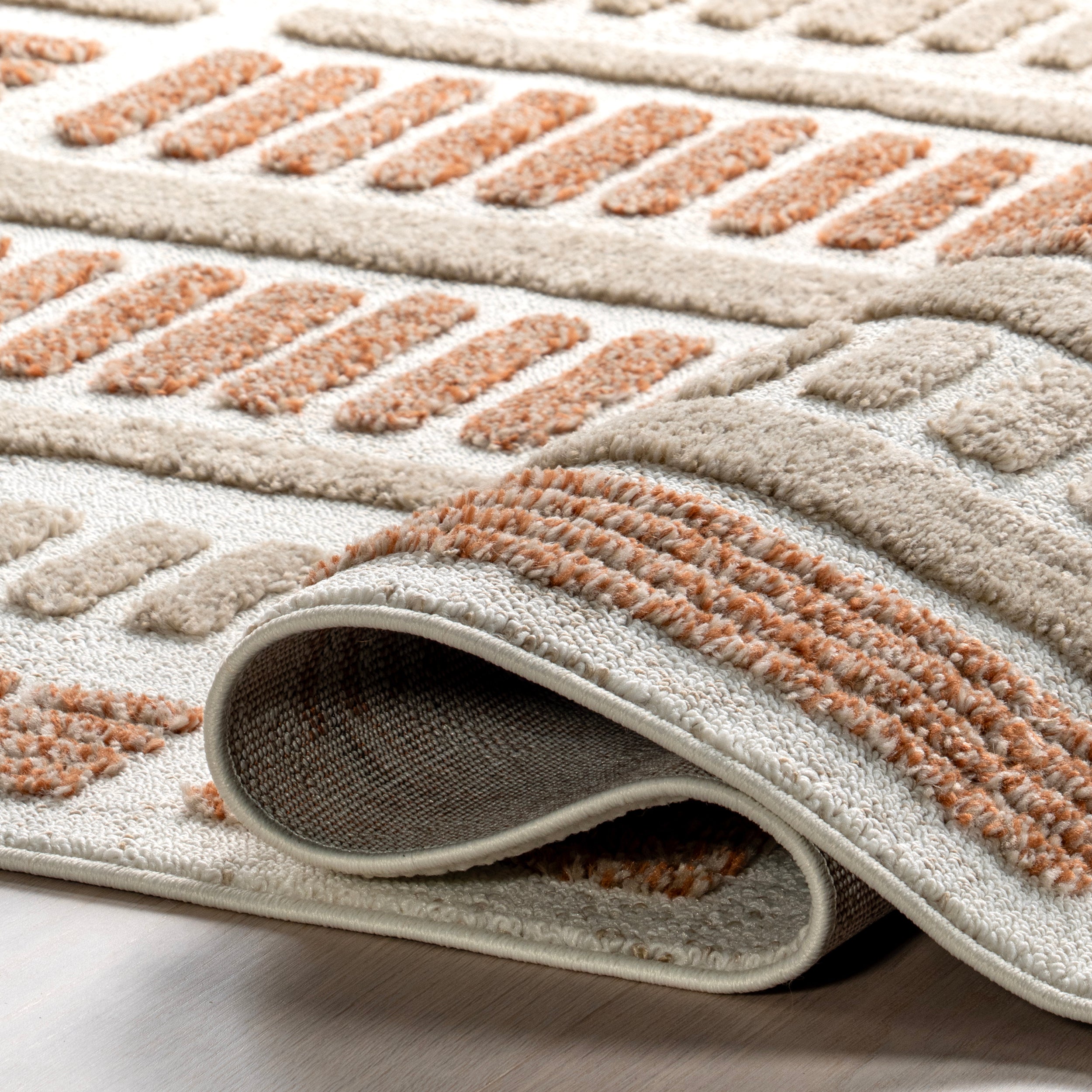 Nimah Geometric High-Low Tasseled Area Rug - Image 4