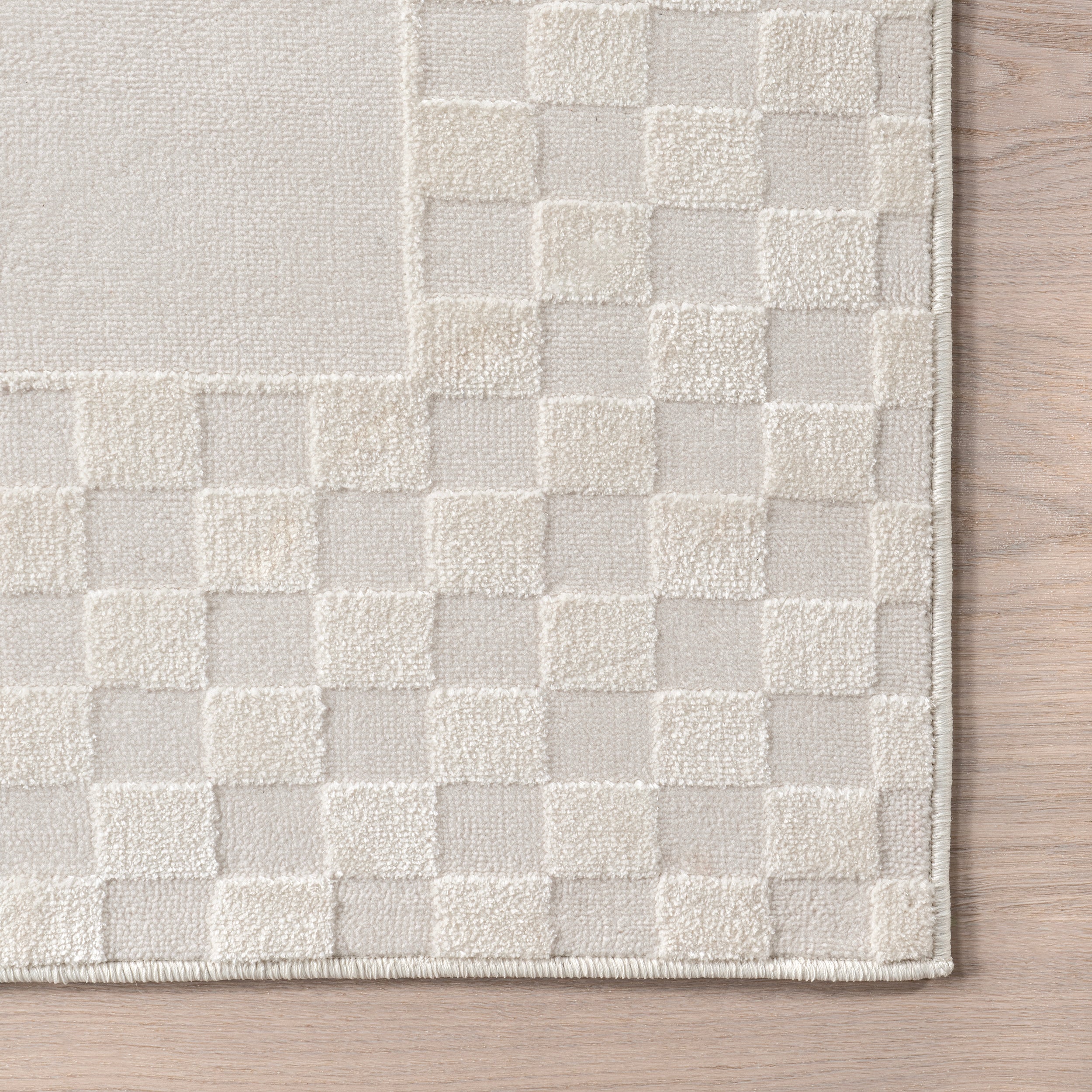 Kalina High-Low Checkered Bordered Area Rug - Image 5