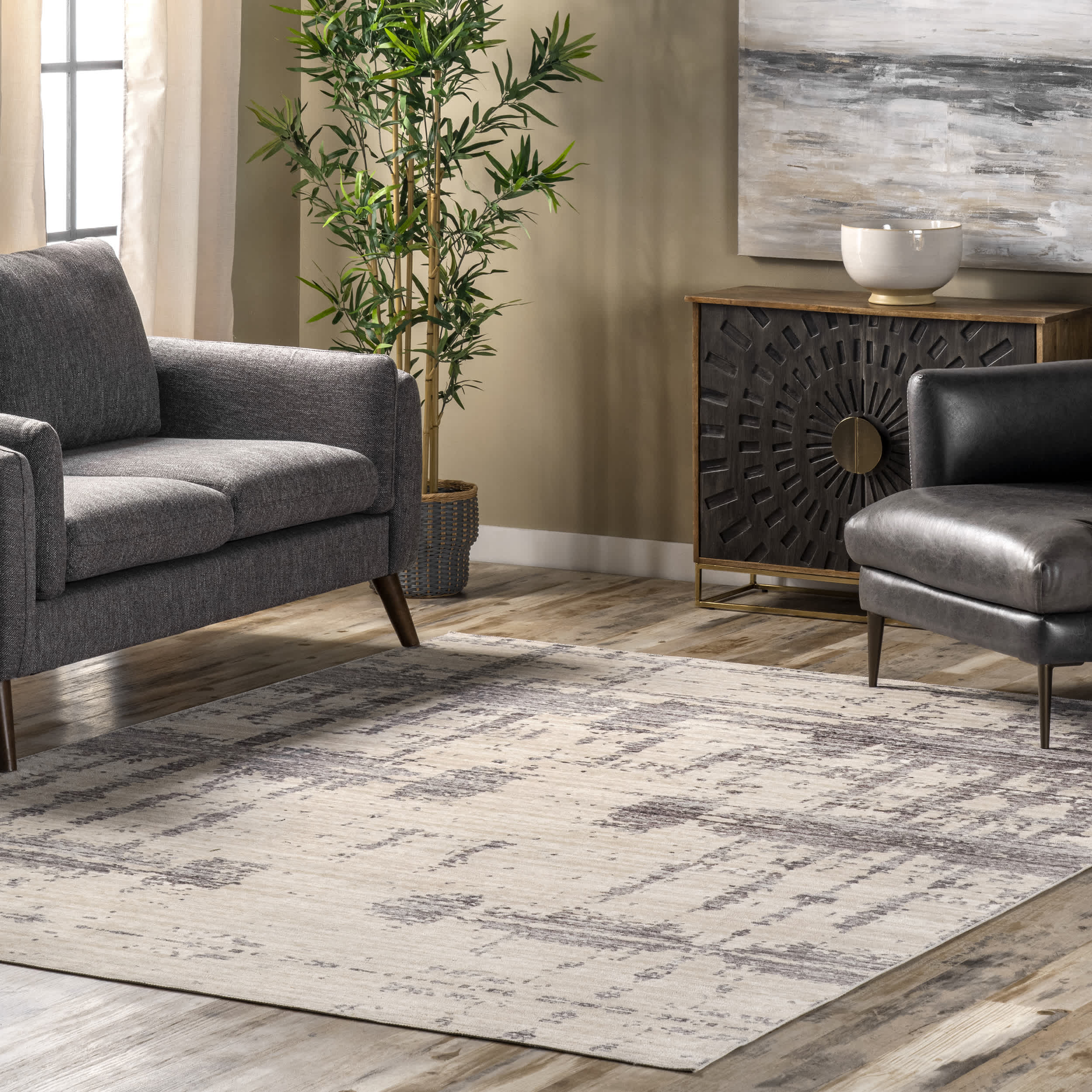 Abstract Washable Area Rug - Image 2