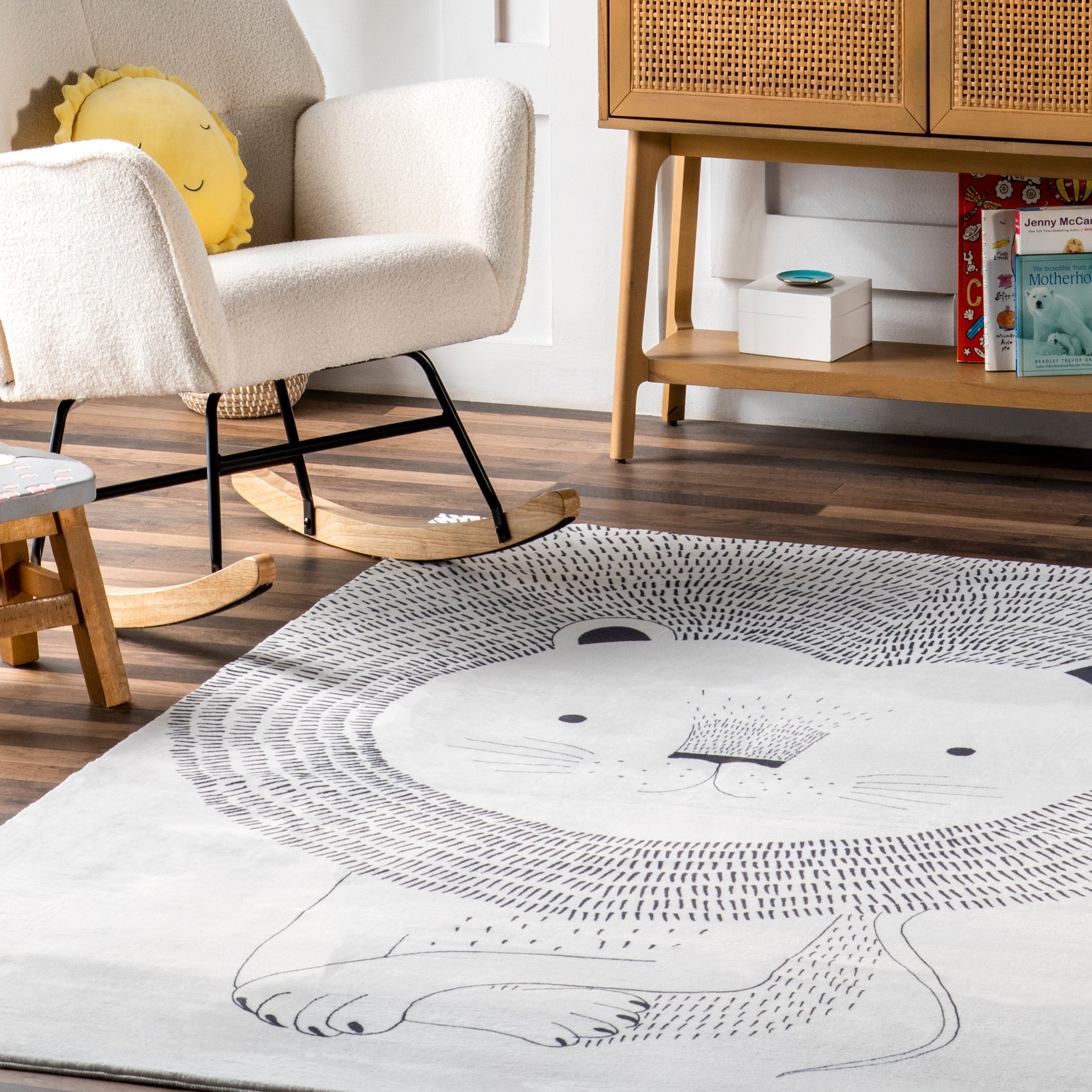 Kinslee Modern Lion Machine Washable Kids Area Rug - Image 9