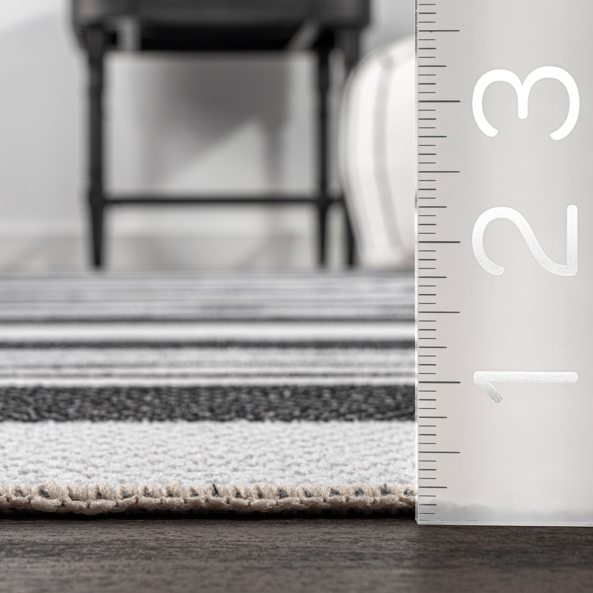 Lena Machine Washable Striped Area Rug - Image 3