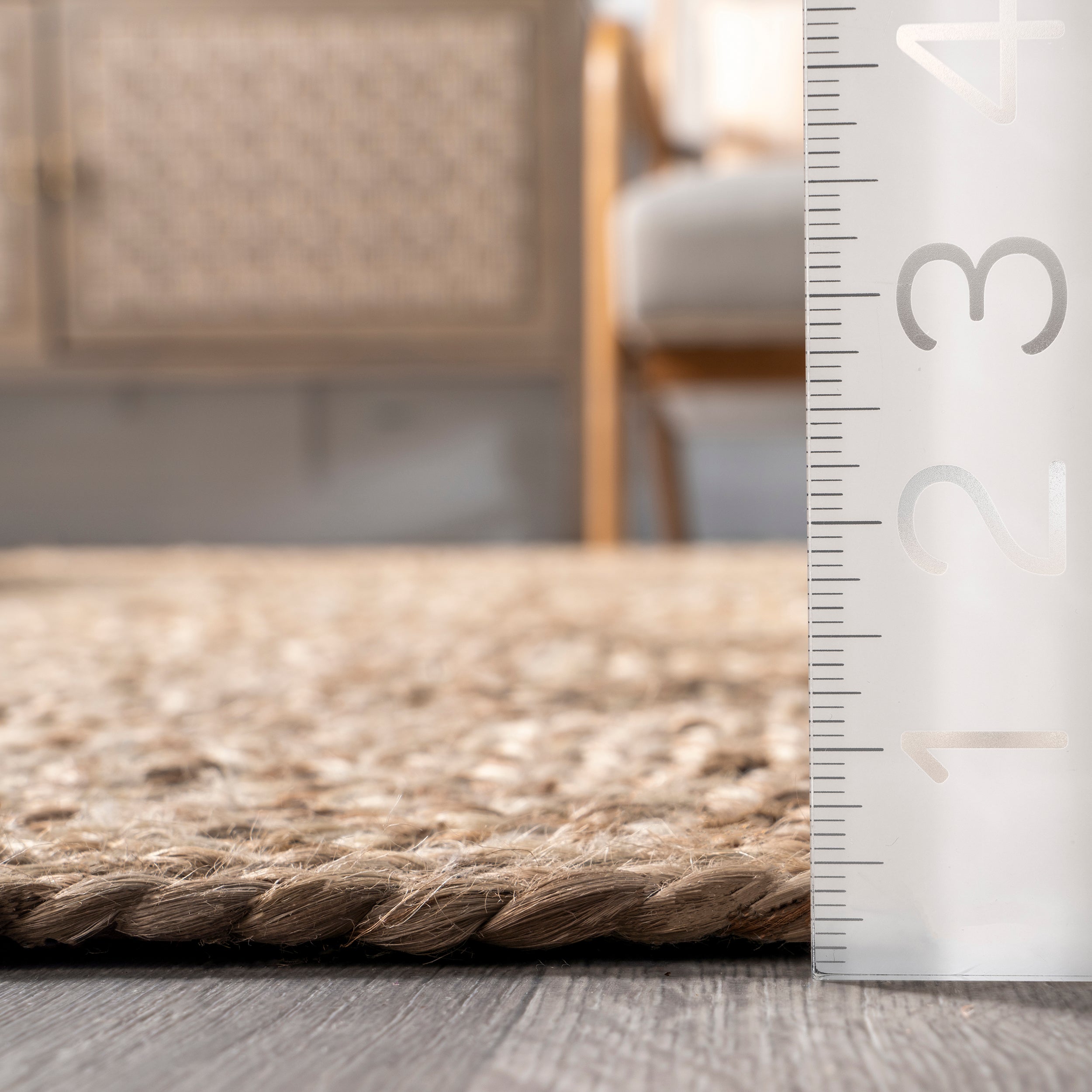 Leva Square Tiled Jute Area Rug - Image 3