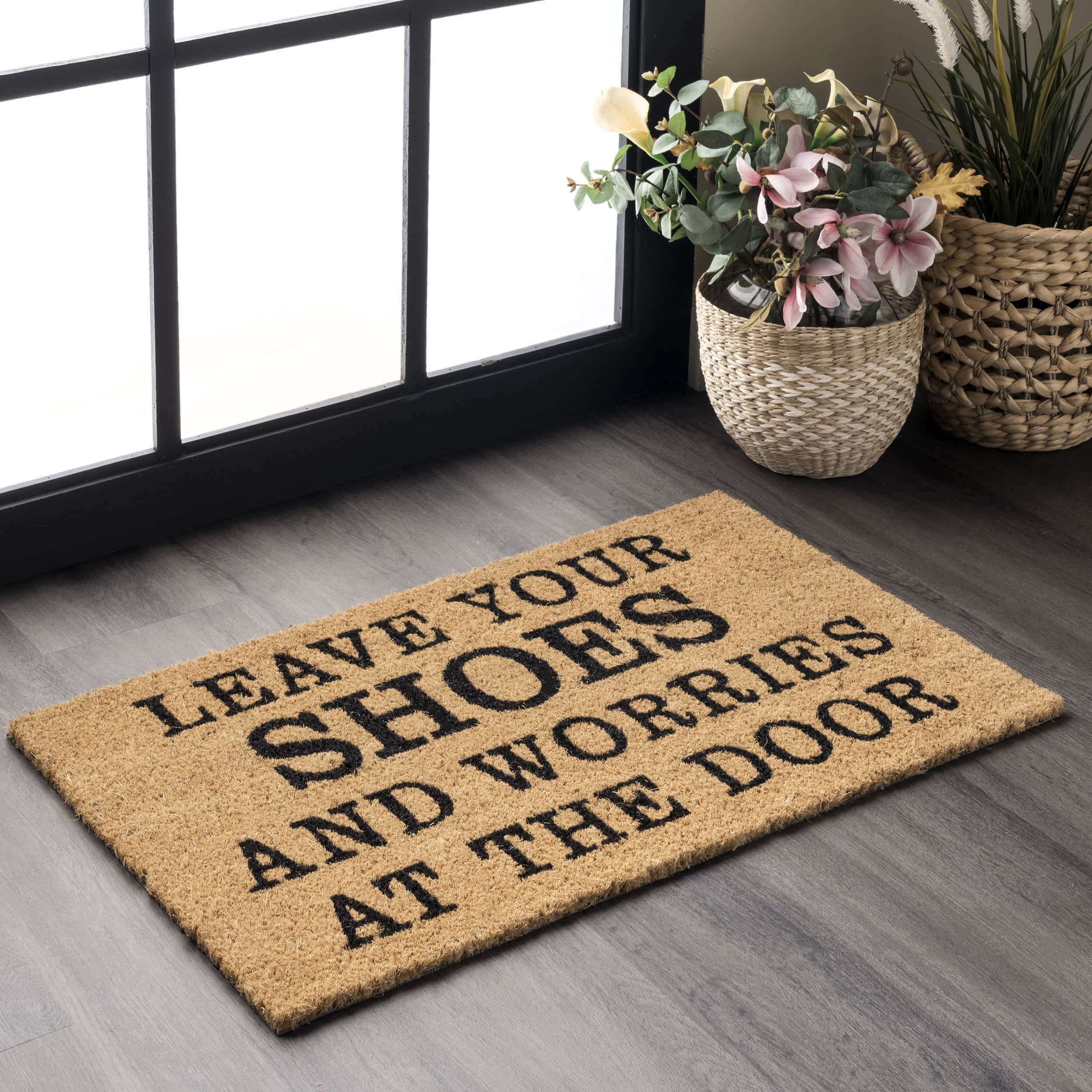 Leave Shoes and Worries Coir Doormat - Image 2