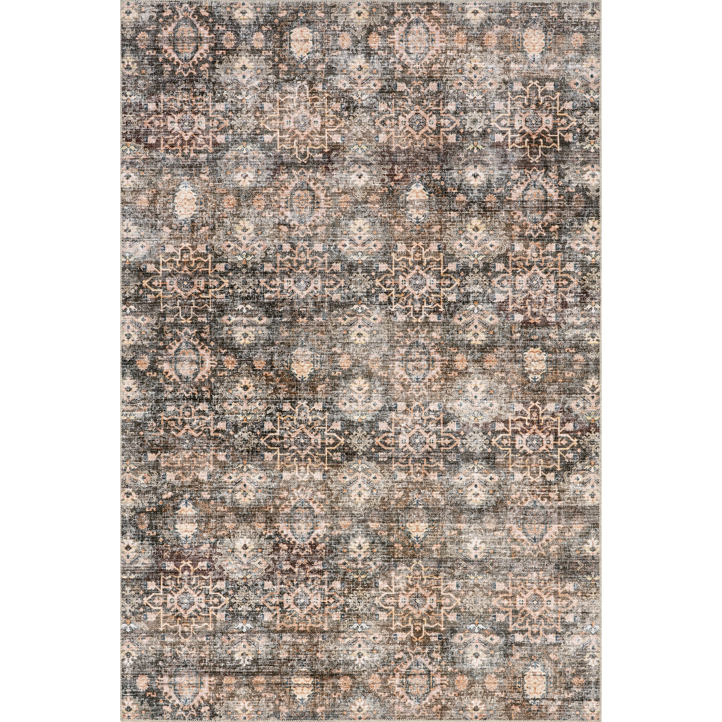Keziah Vintage Medallion Stain-Resistant Machine Washable Area Rug