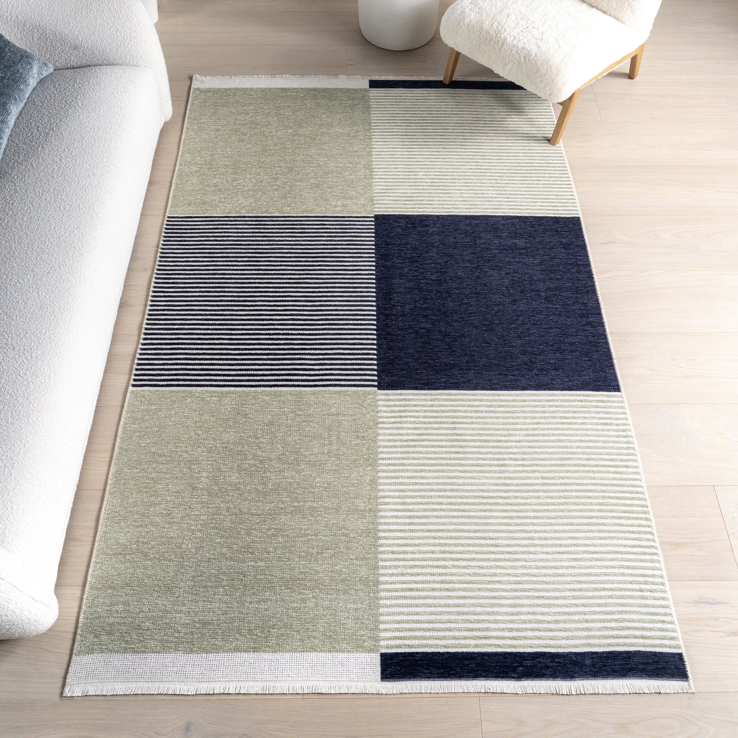 Olivette Geometric Machine Washable Area Rug - Image 2