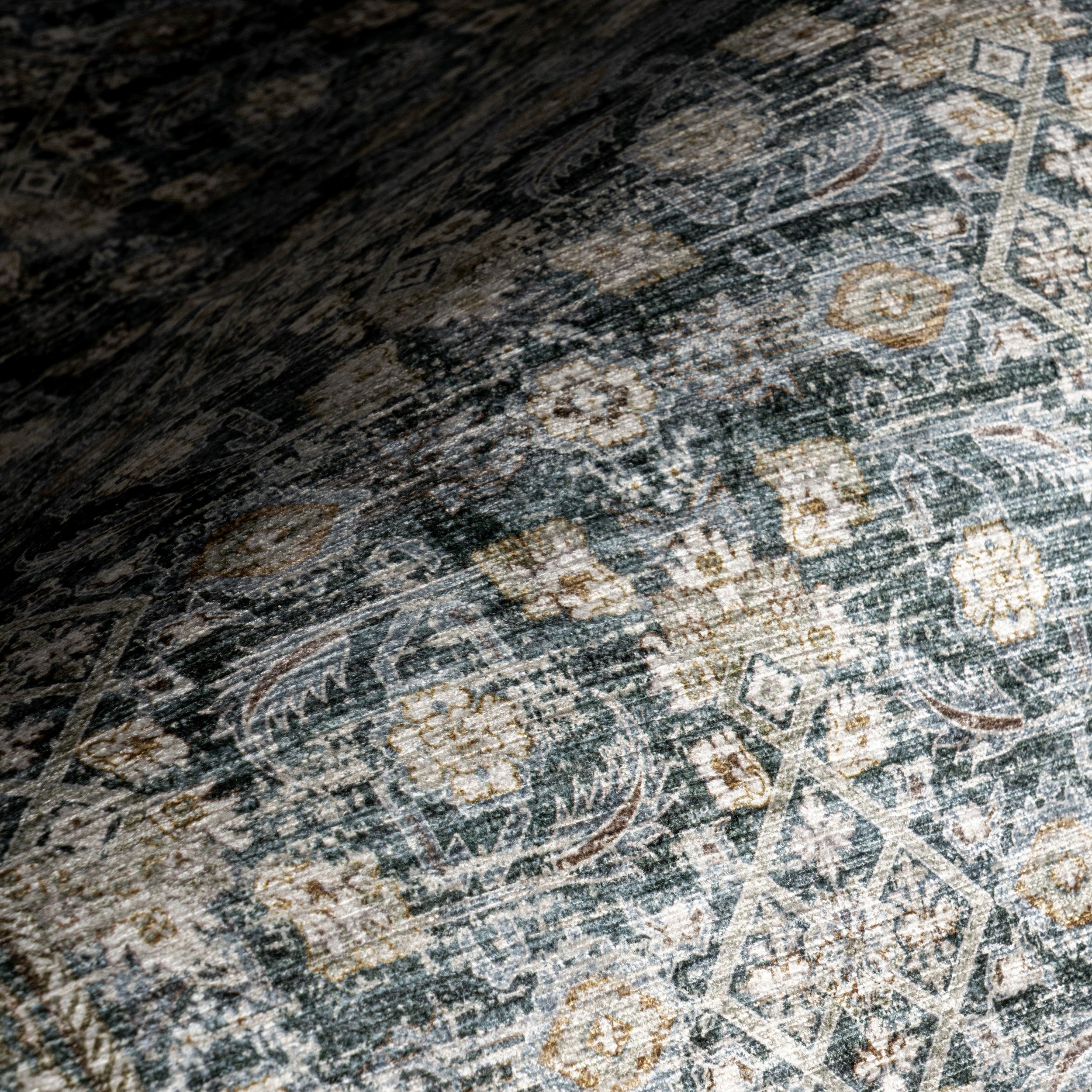 Quintessa Medallion Spill Proof Machine Washable Area Rug - Image 5