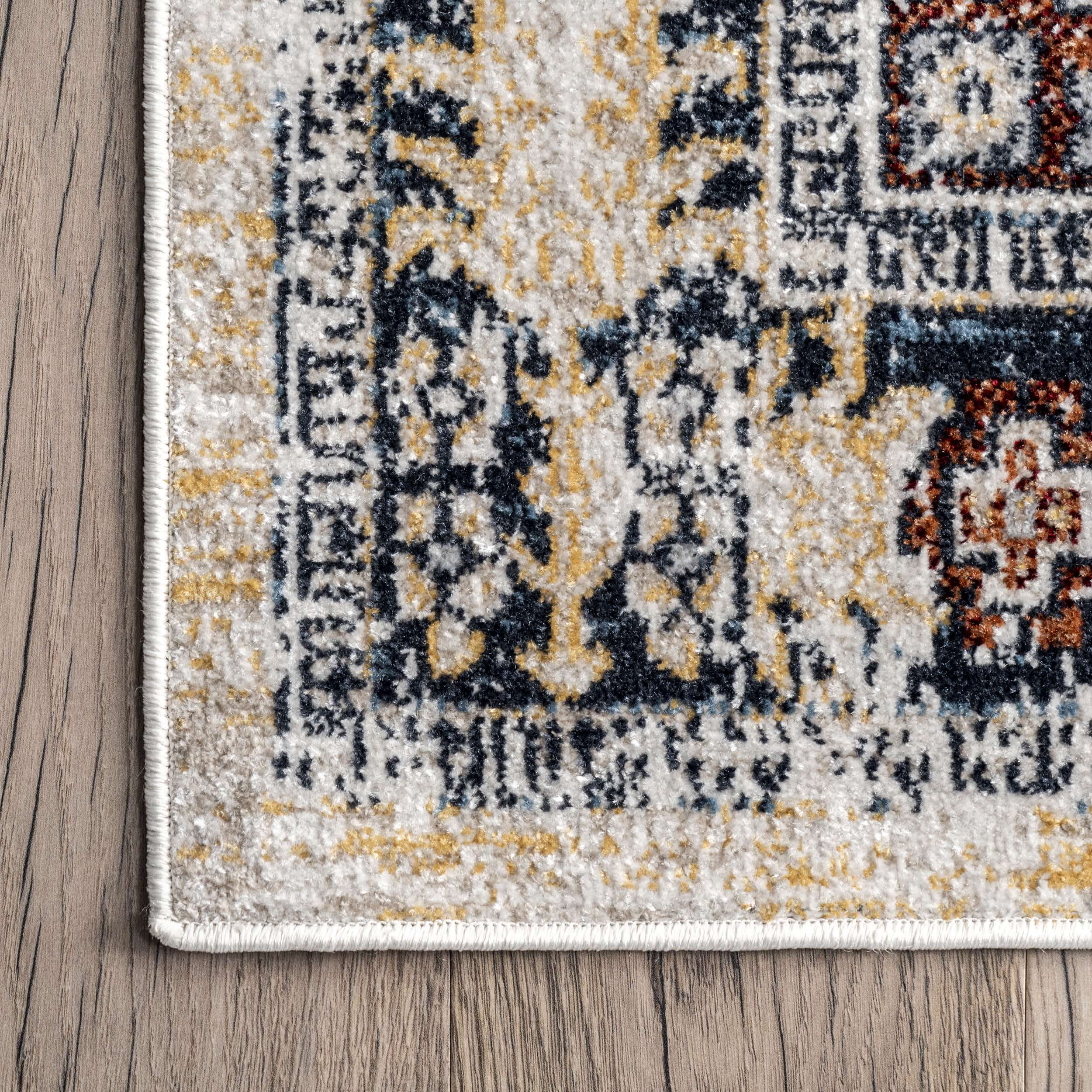 Clarabelle Machine Washable Traditional Diamonds Area Rug - Image 5