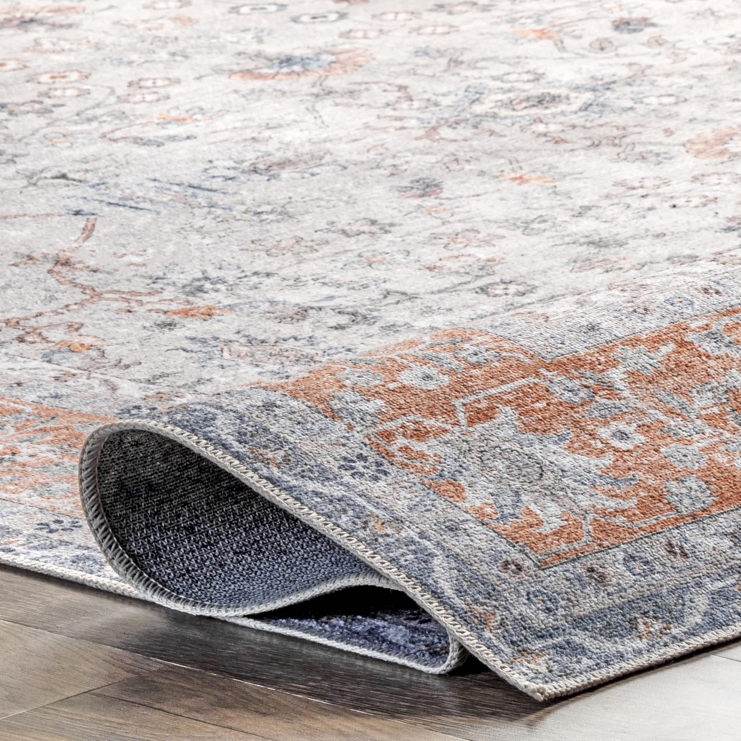 Julia Machine Washable Transitional Border Area Rug - Image 4