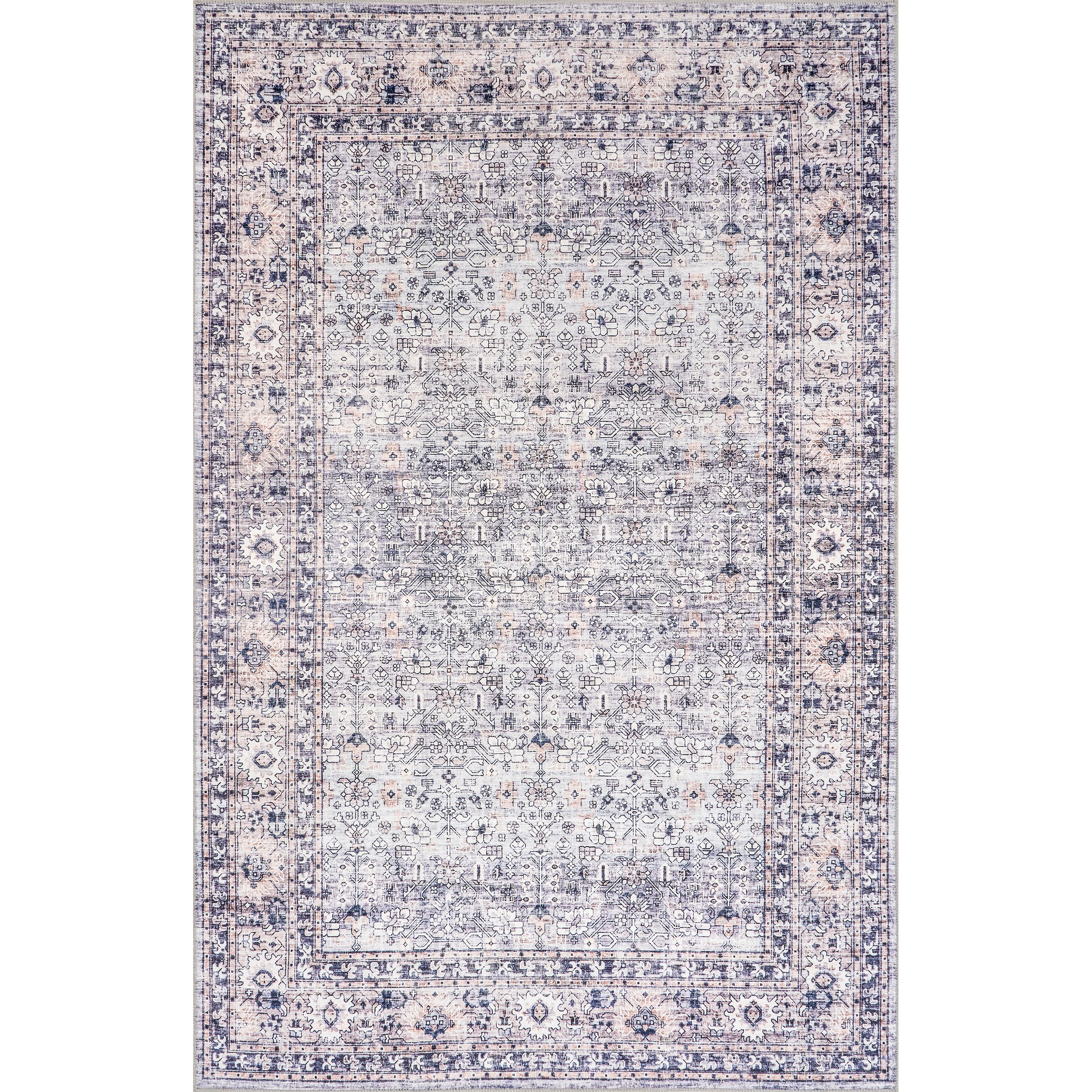 Indy Vintage Stain-Resistant Machine Washable Area Rug