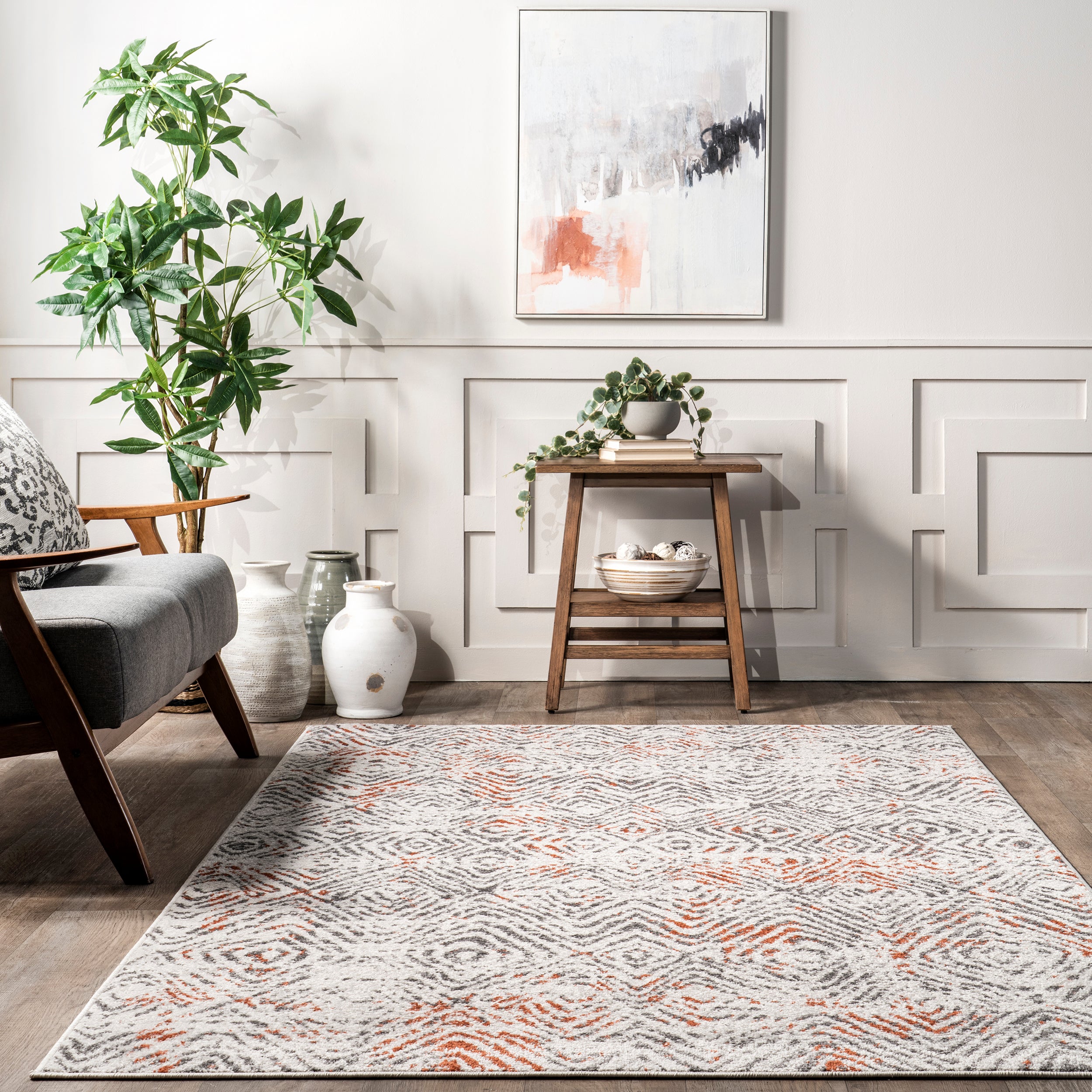 Cathrine Geometric Distressed Area Rug - Image 8