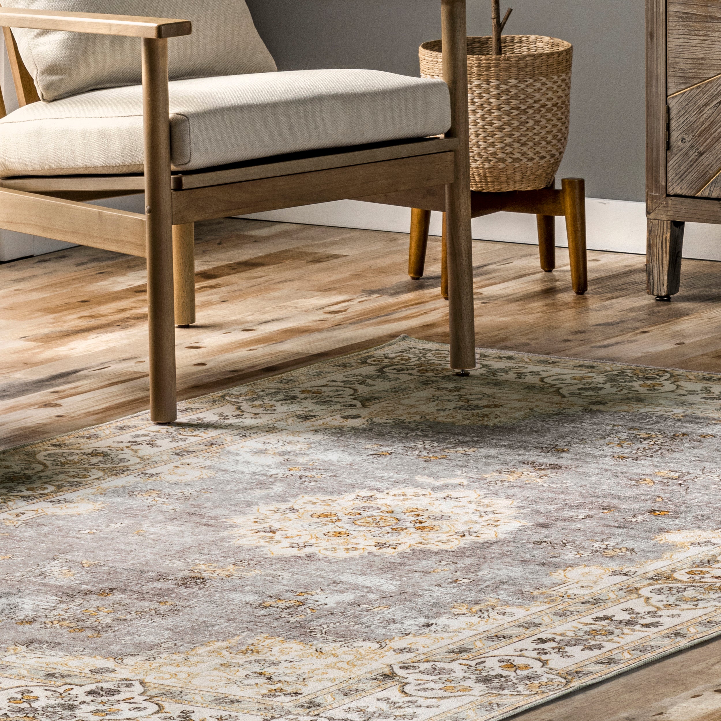 Ren Vintage Floral Machine Washable Area Rug - Image 22