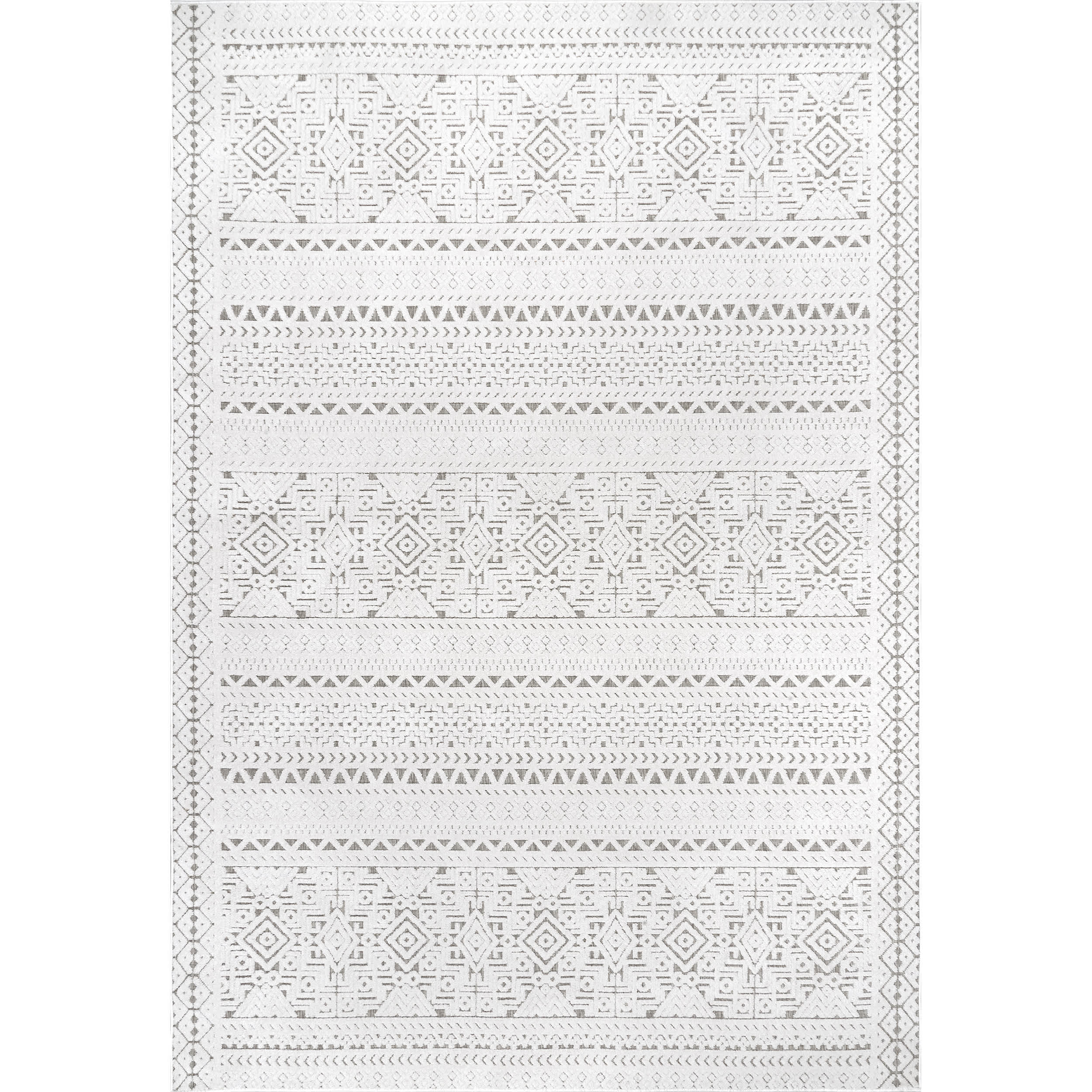Valerie Textured Geometric Tribal Indoor/Outdoor Area Rug